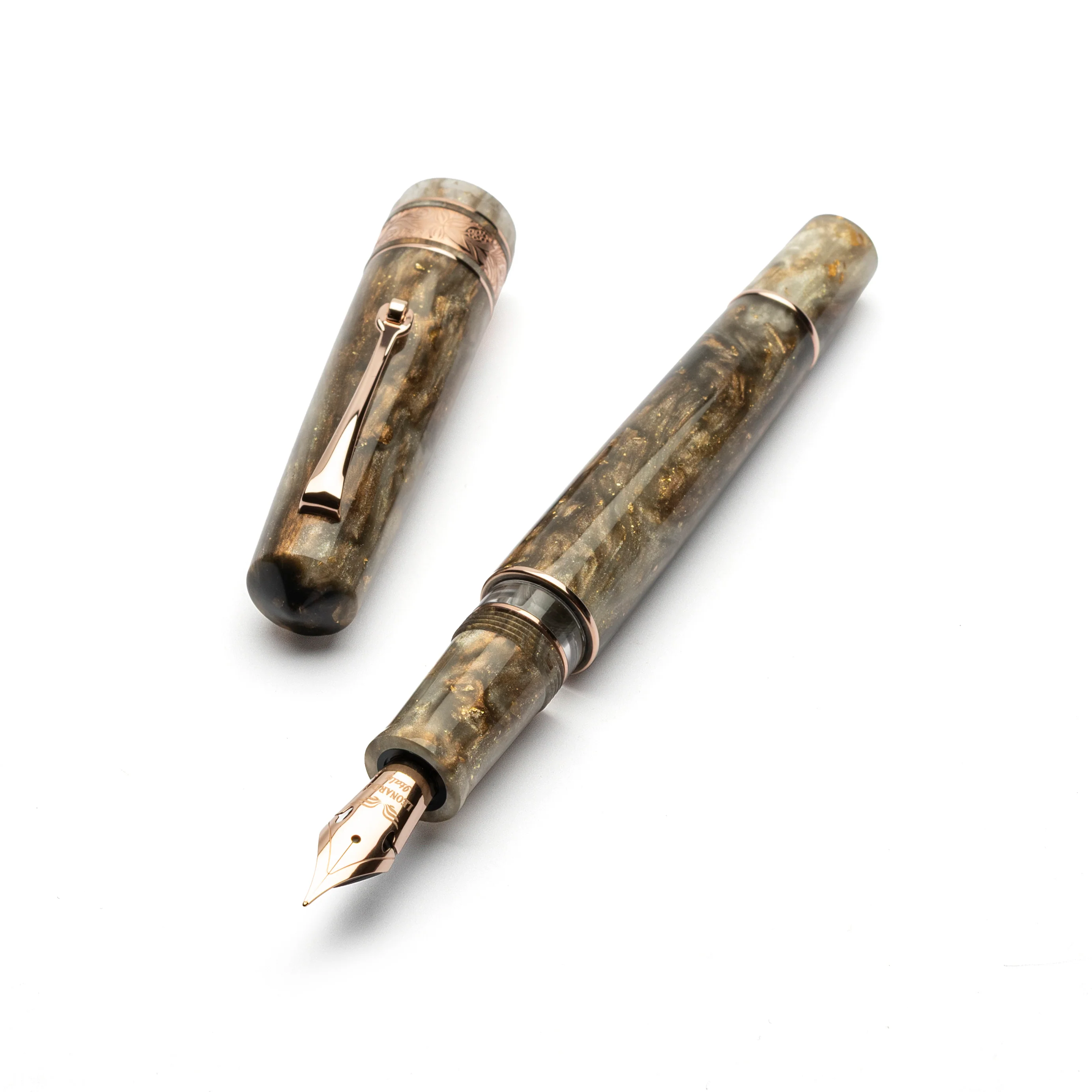 6138-leonardo-momento-zero-grande-2.0-fountain-pen-in-cosmos-chocolate-flower-rose-gold-trim-no.-8-size-nib-1.webp Leonardo Momento Zero Grande 2.0 Fountain Pen in Cosmos Chocolate Flower, Rose Gold Trim No. 8 Size Nib