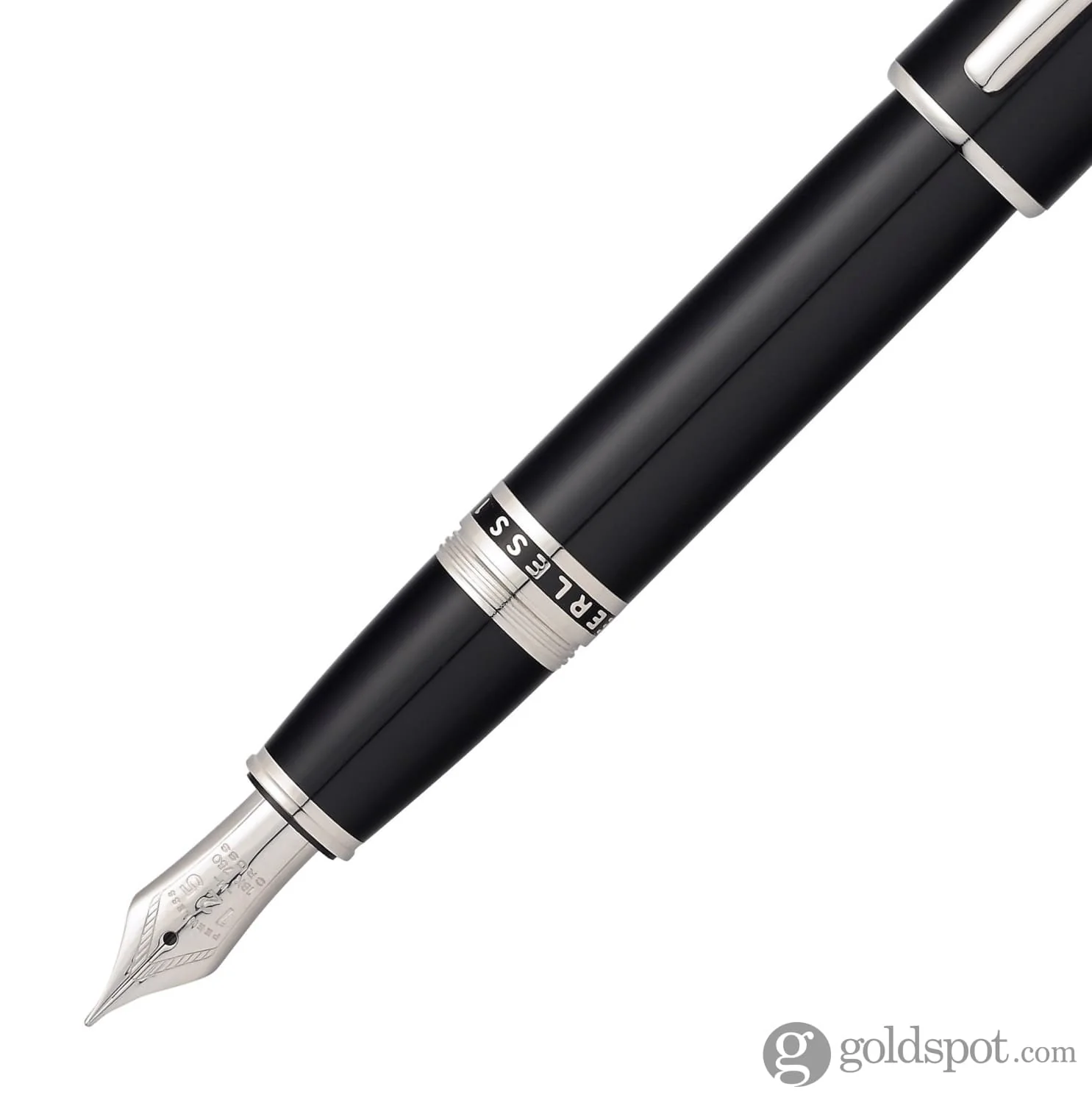 Cross Peerless Fountain Pen in Obsidian Black Lacquer - 18K Gold