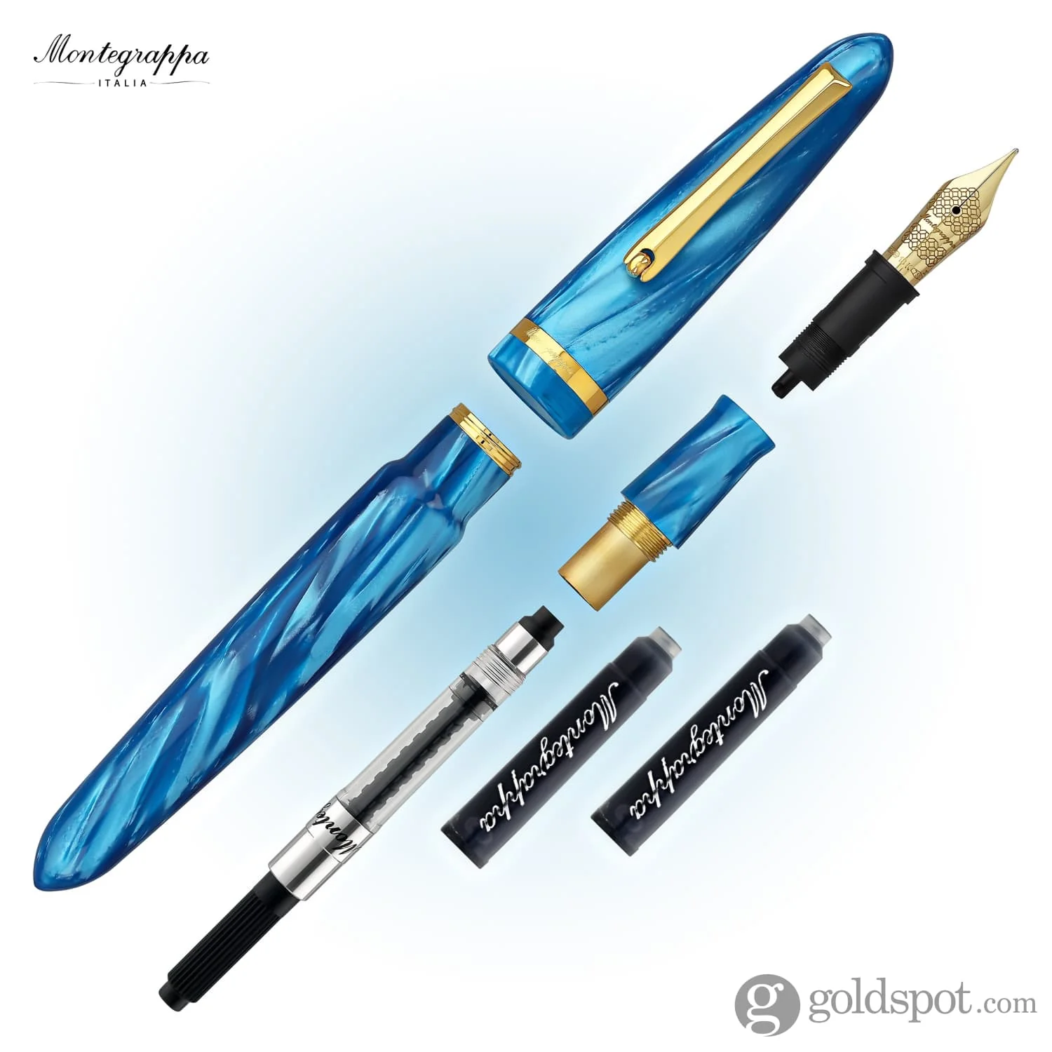 6203-montegrappa-venetia-fountain-pen-in-turquoise-celluloid-with-18kt-gold-nib-limited-edition-6.webp Montegrappa Venetia Fountain Pen in Turquoise Celluloid with 18kt gold nib - Limited Edition