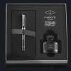 Parker Duofold 135th Anniversary Centennial Fountain Pen in Black with Chrome Trim - 18K Gold