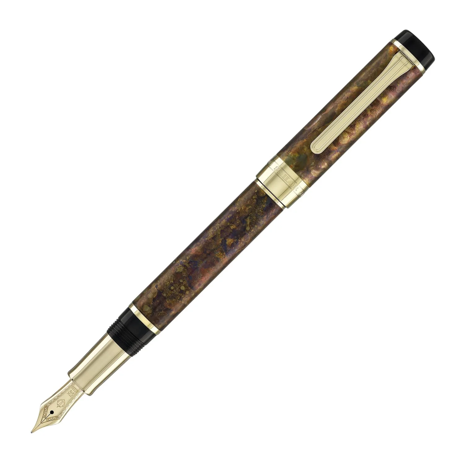 6239-sailor-cylint-fountain-pen-in-brown-patina-hanmon-kujiyaku-with-gold-ip-trim-21kt-gold-nib-1.webp Sailor Cylint Fountain Pen in Brown Patina Hanmon-Kujiyaku with Gold IP Trim - 21kt Gold Nib