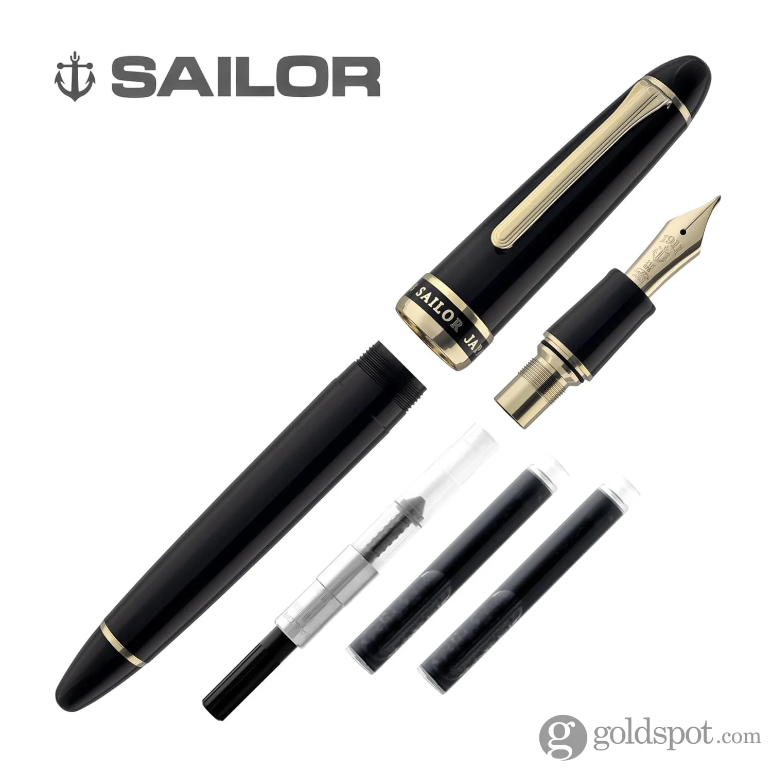 Sailor Bespoke 1911 Large Fountain Pen in Naginata Togi - Specialty Nib with Gold Trim