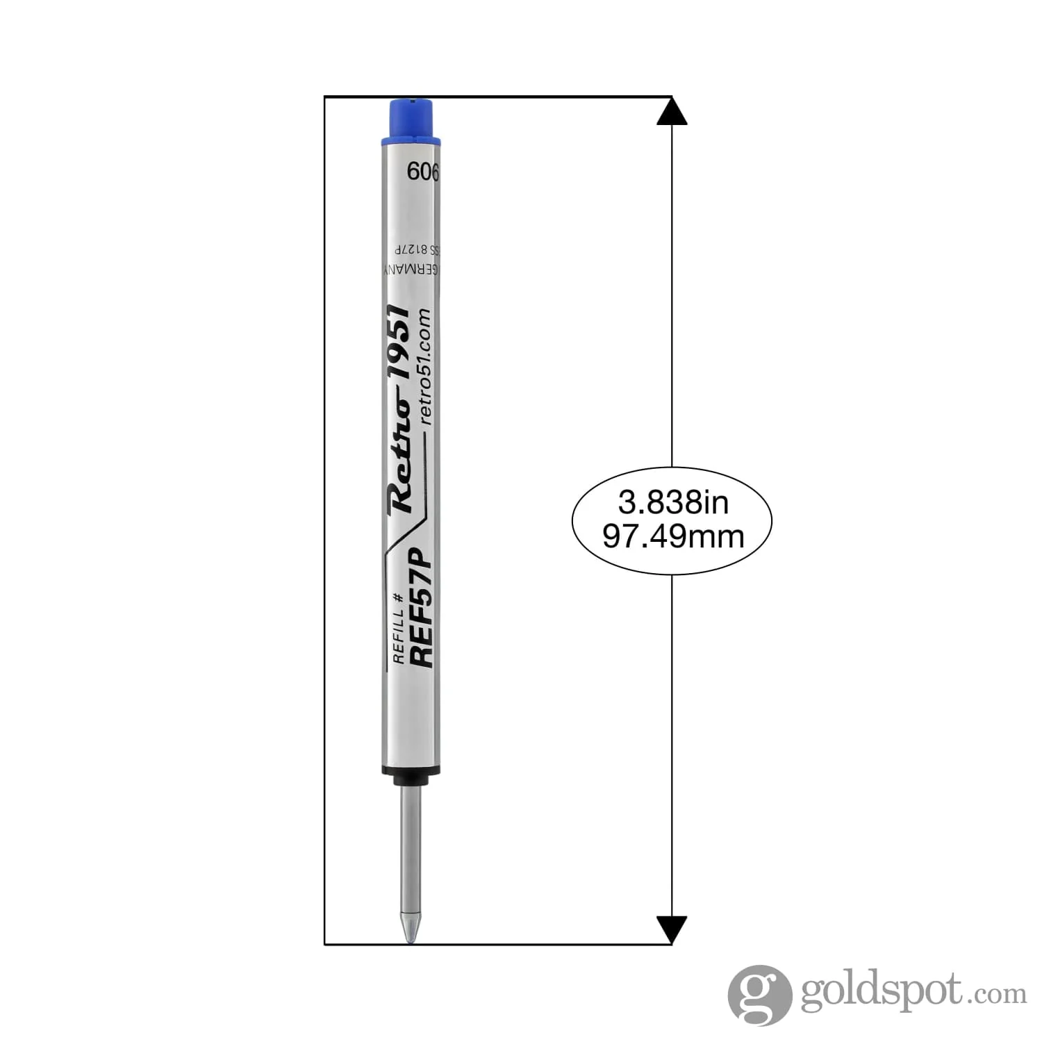 6295-retro-51-retractable-rollerball-refill-in-blue-for-tornado-pens-2.webp Retro 51 Retractable Rollerball Refill in Blue for Tornado Pens