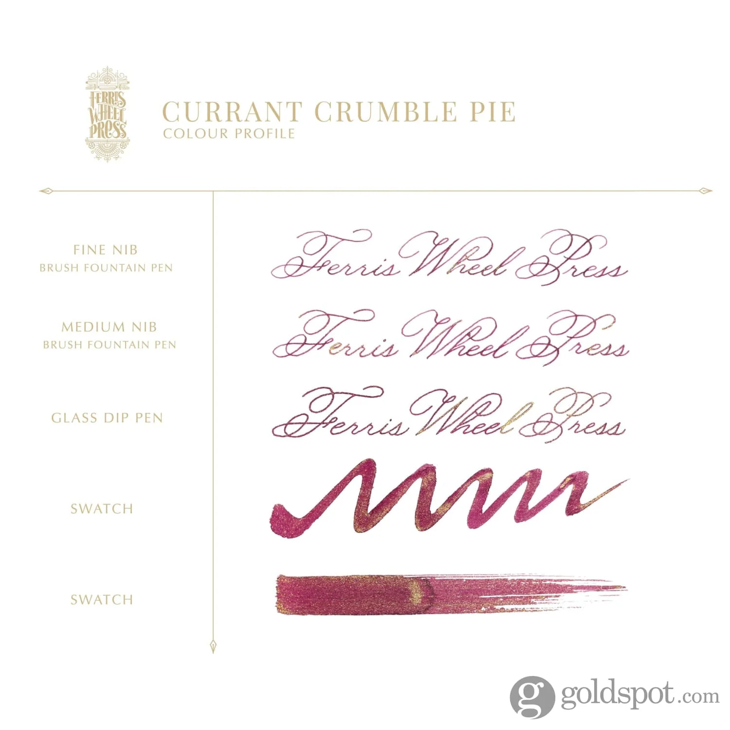 Ferris Wheel Press in Currant Crumble Pie Shimmer Bottled Ink - 10 mL