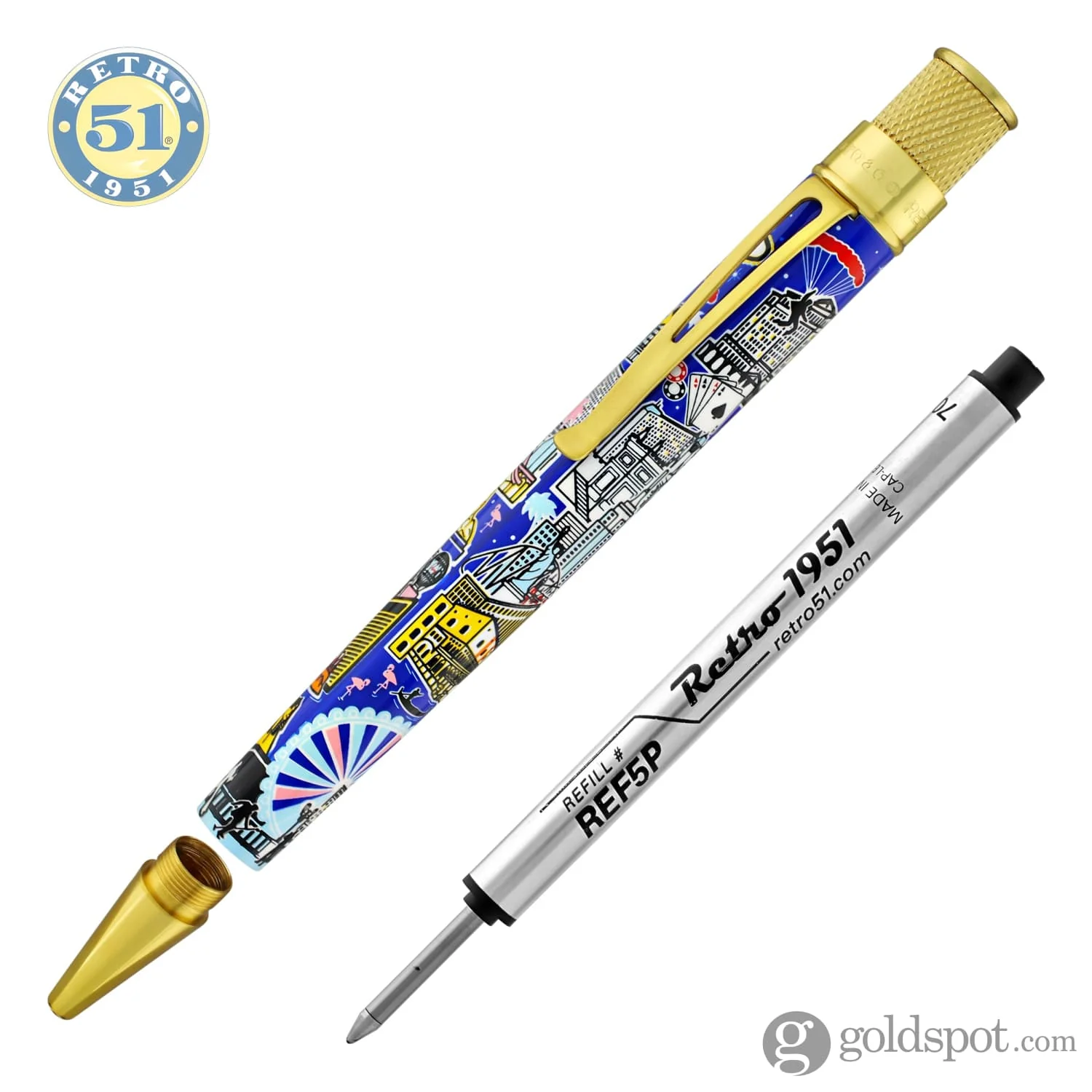 Retro 51  Goldspot Exclusive Tornado Rollerball Pen in Vegas Skyline - Limited Edition