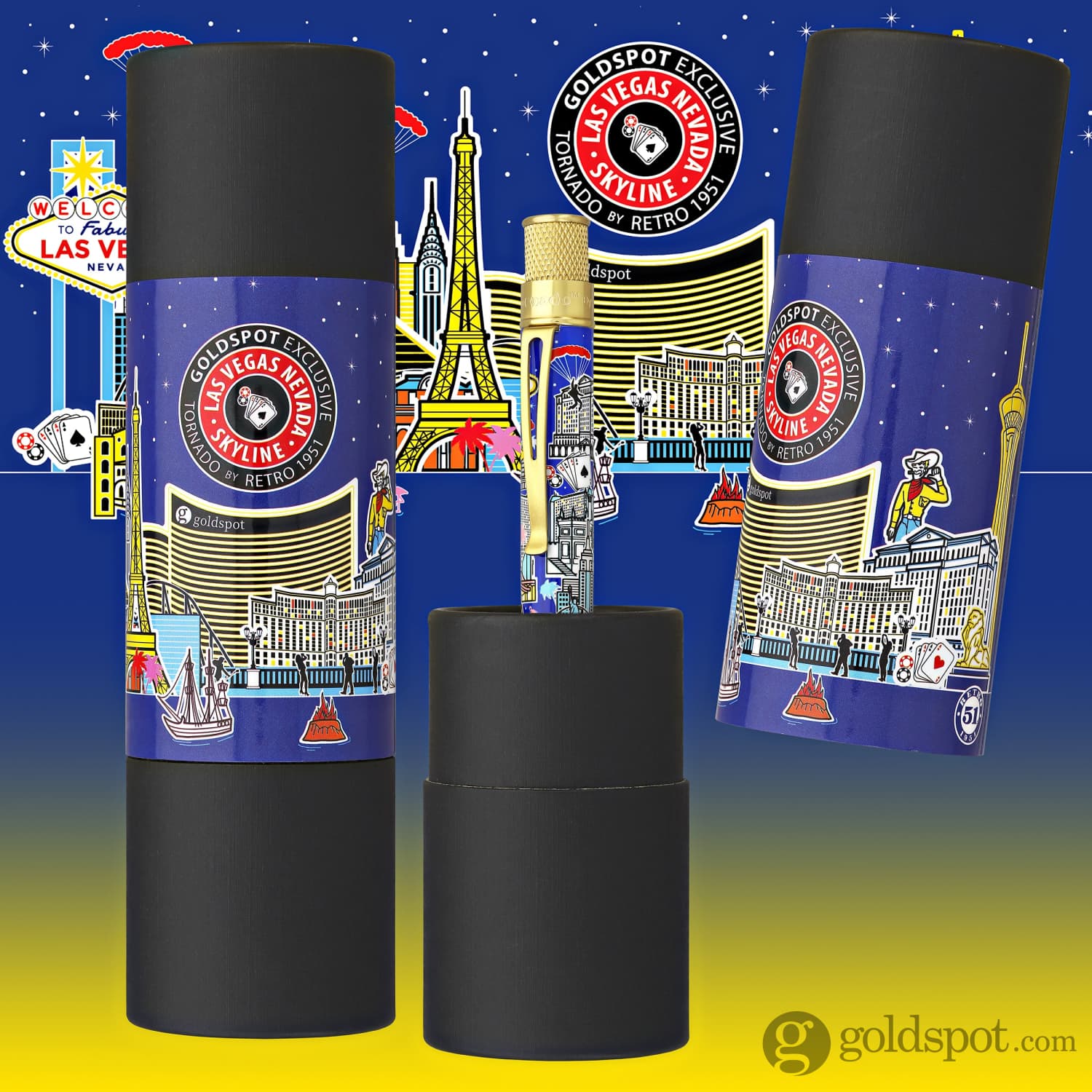 Retro 51  Goldspot Exclusive Tornado Rollerball Pen in Vegas Skyline - Limited Edition