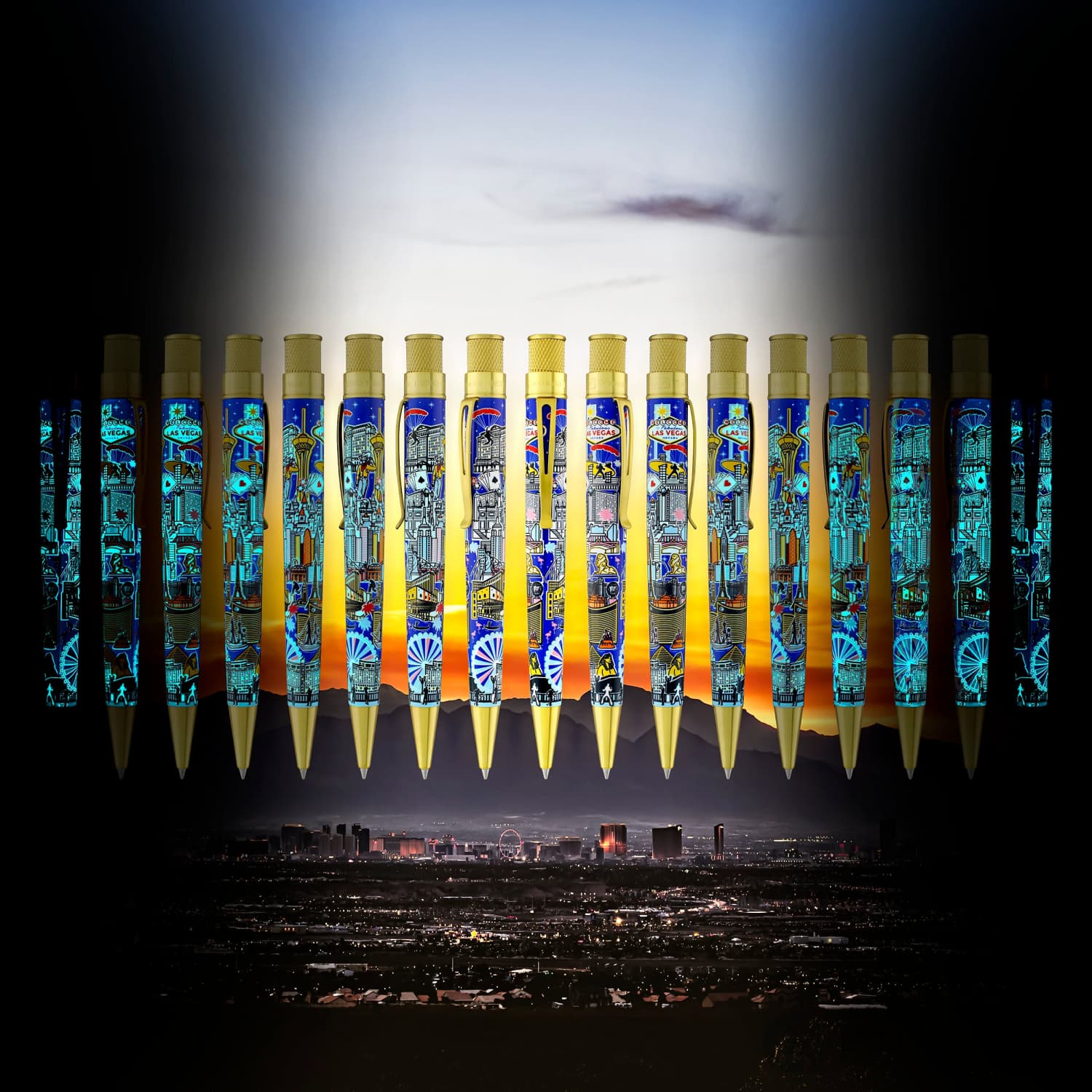 Retro 51  Goldspot Exclusive Tornado Rollerball Pen in Vegas Skyline - Limited Edition