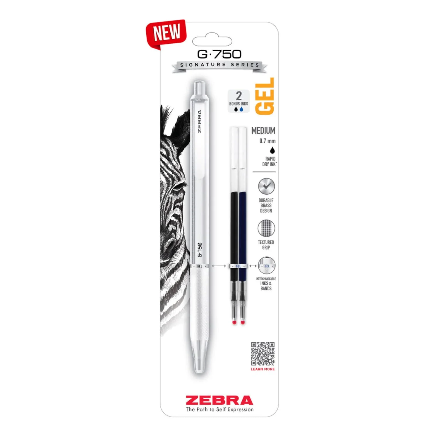 642-zebra-g-750-retractable-gel-pen-in-white-1.webp Zebra G-750 Retractable Gel Pen in White