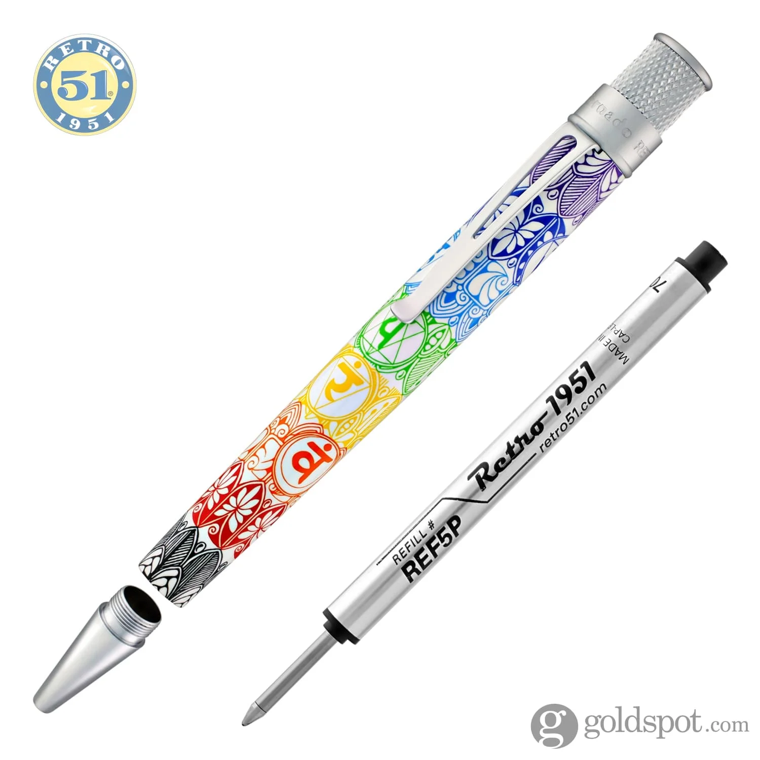 Retro 51 Goldspot Exclusive Tornado Rollerball Pen in Seven Chakras