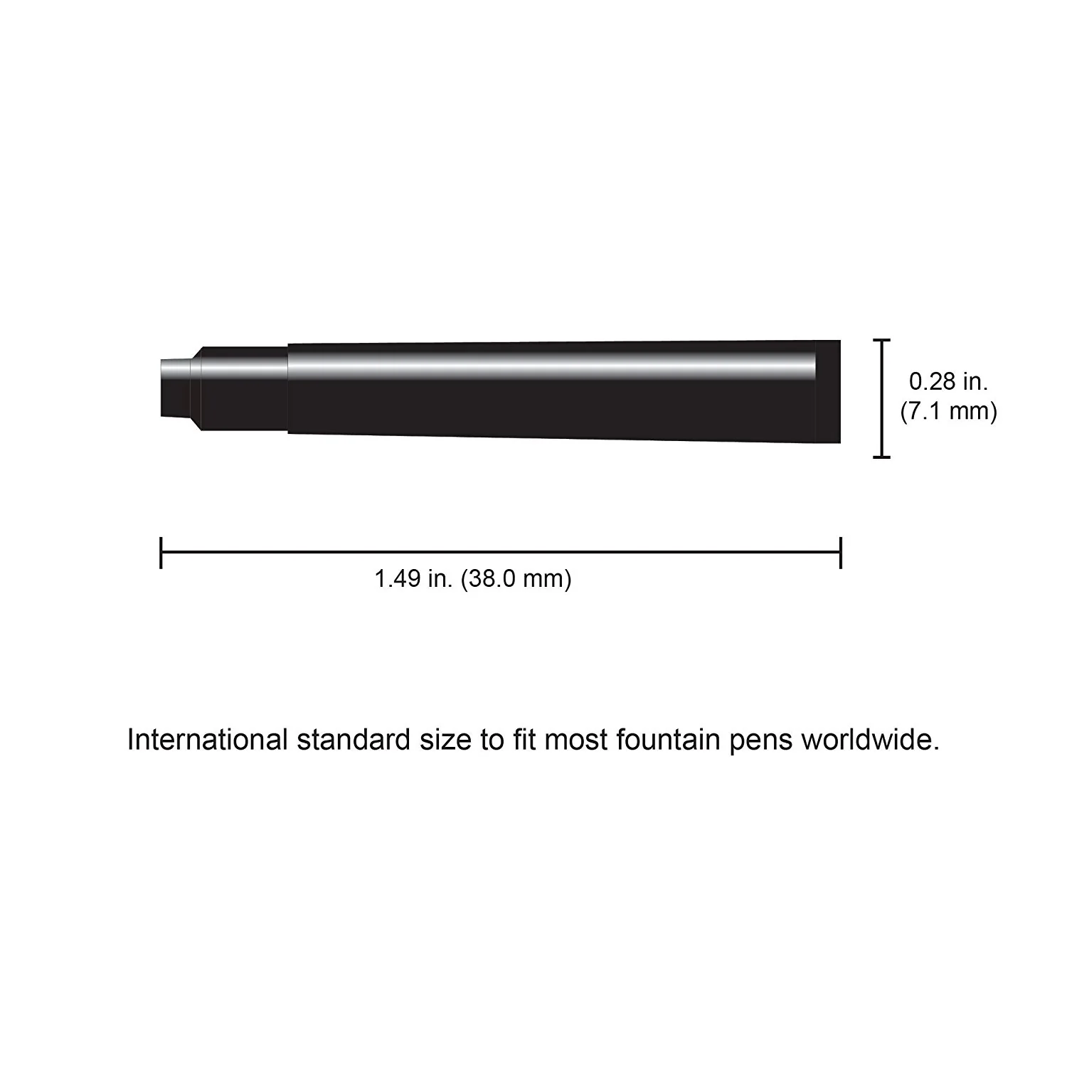 Monteverde Ink Cartridges International Size in Black - Pack of 6