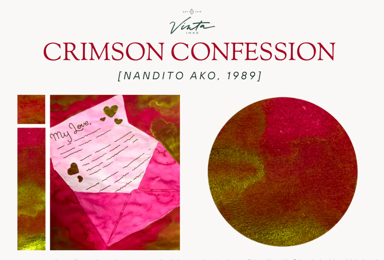 Vinta Inks Bottled Ink in Crimson Confession [Nandito Ako 1989] - 30mL