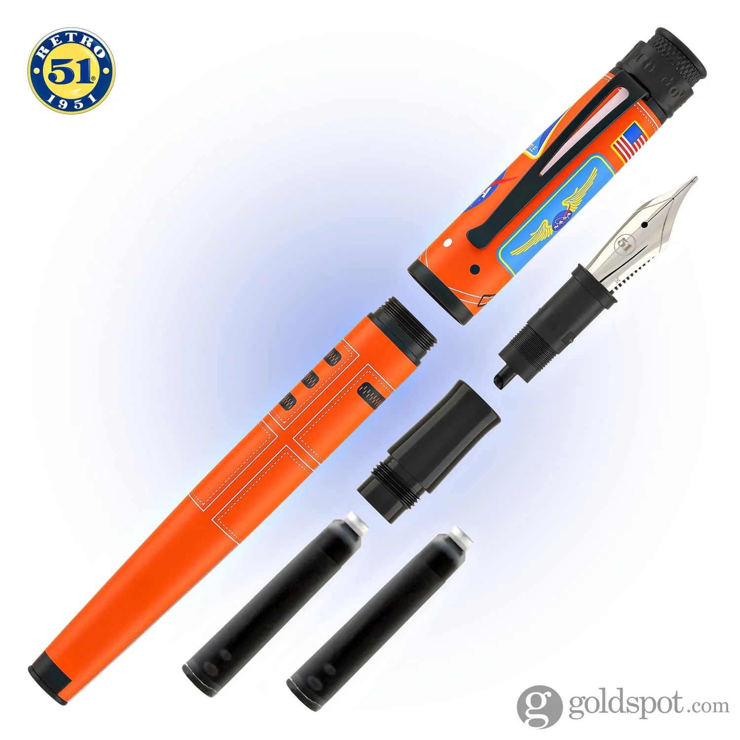 Retro 51 Tornado Fountain Pen in Escape ACES Suit Orange