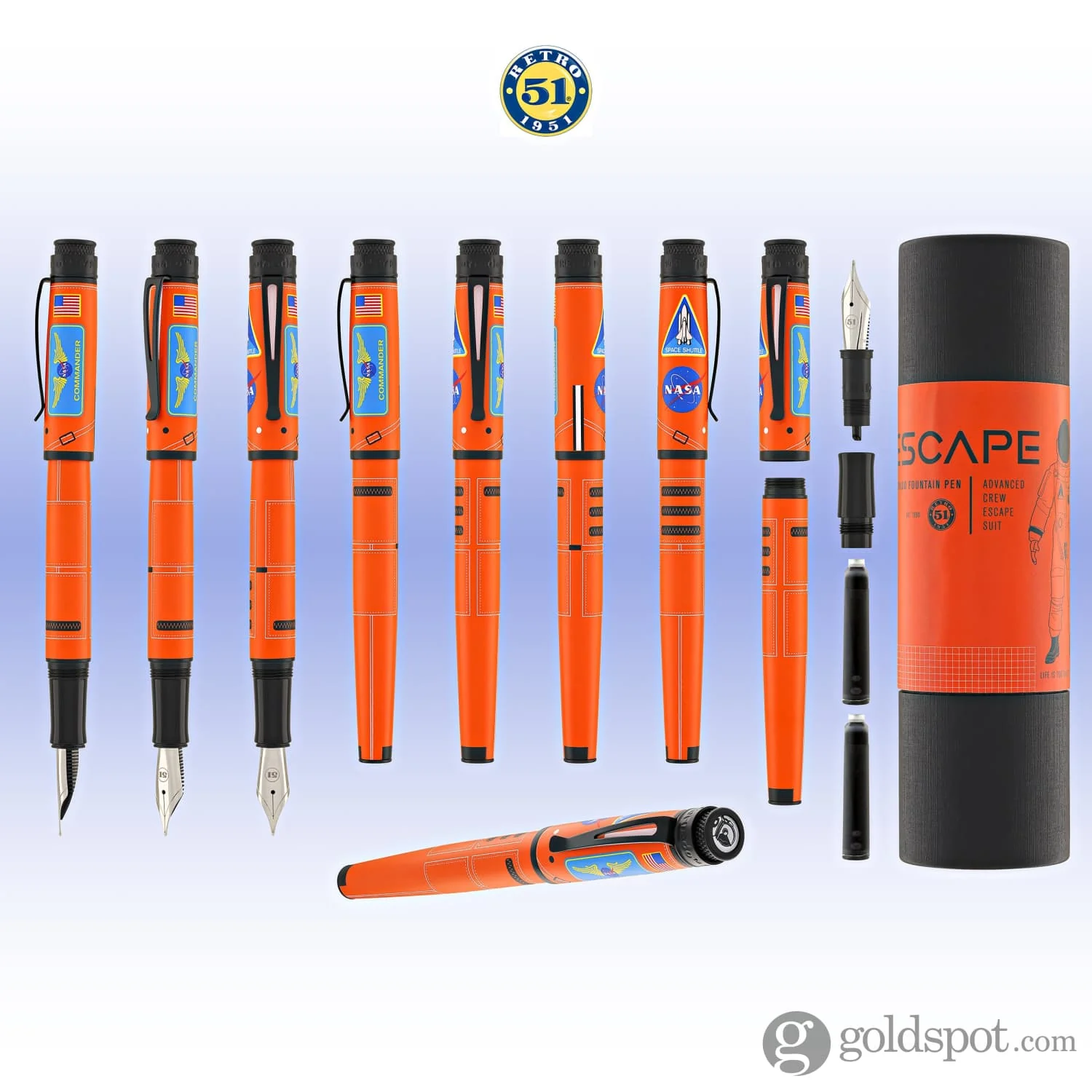 Retro 51 Tornado Fountain Pen in Escape ACES Suit Orange