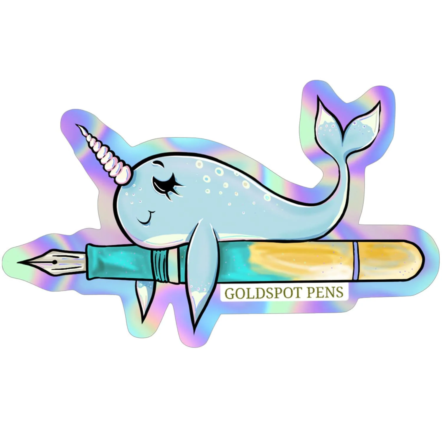 6526-narwhal-holographic-pen-sticker-1.webp Narwhal Holographic Pen Sticker