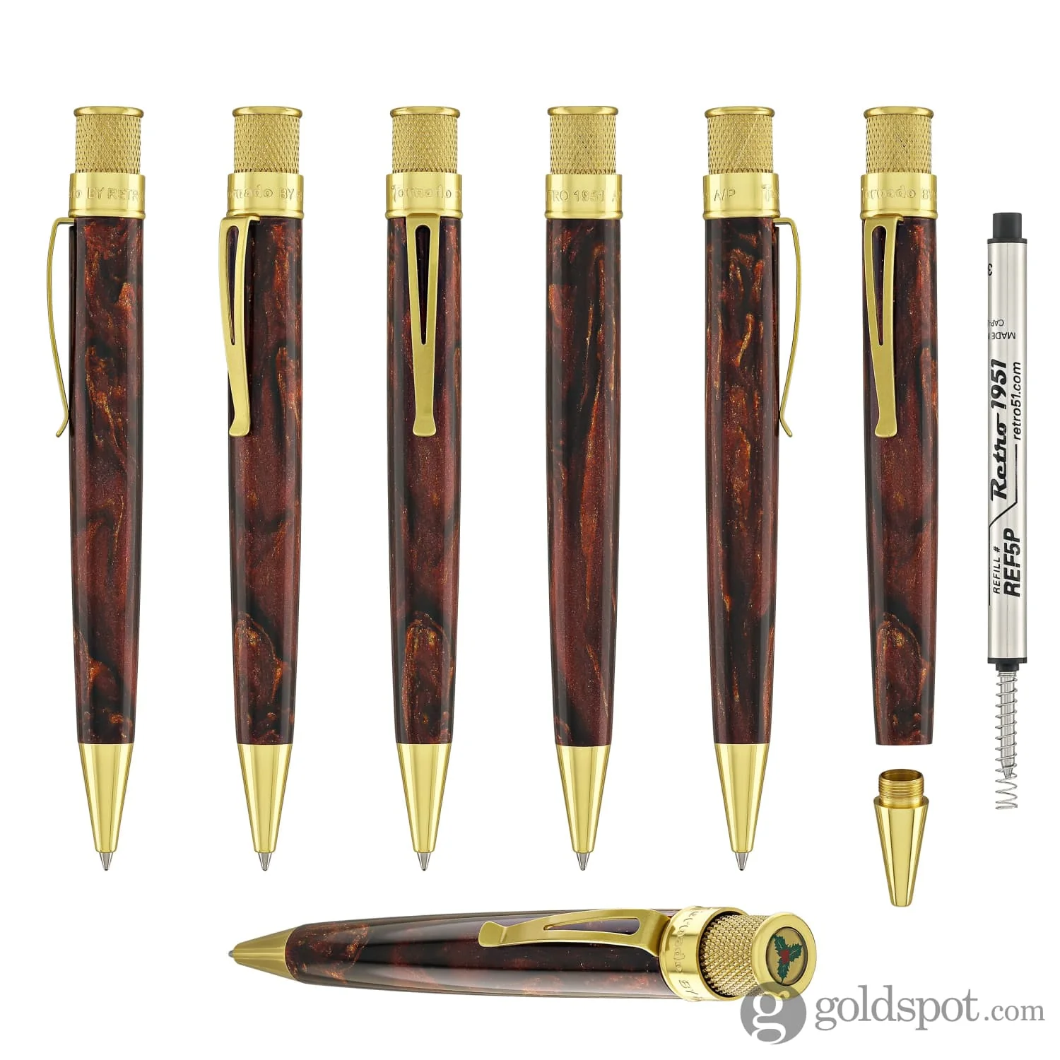 Retro 51 Goldspot Exclusive Tornado Rollerball in 'Tis the Season Diamondcast Resin- Artist Proof