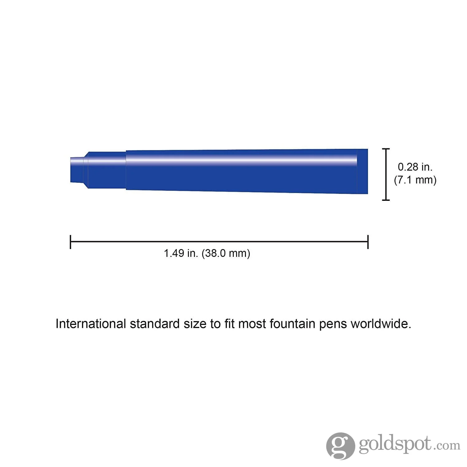 Monteverde Ink Cartridges International Size in Blue - Pack of 6