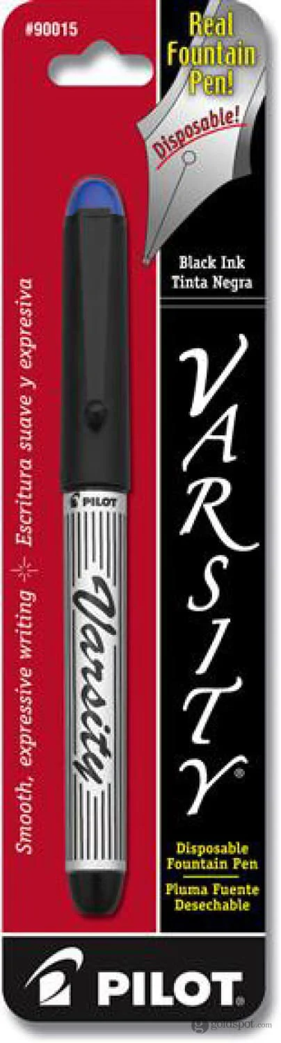 Pilot Varsity Disposable Fountain Pen in Black with Blue Ink
