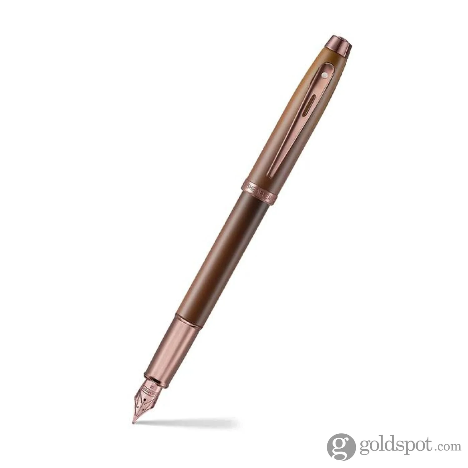 Sheaffer 100 Fountain Pen in Coffee Edition with PVD Rose Gold Trim
