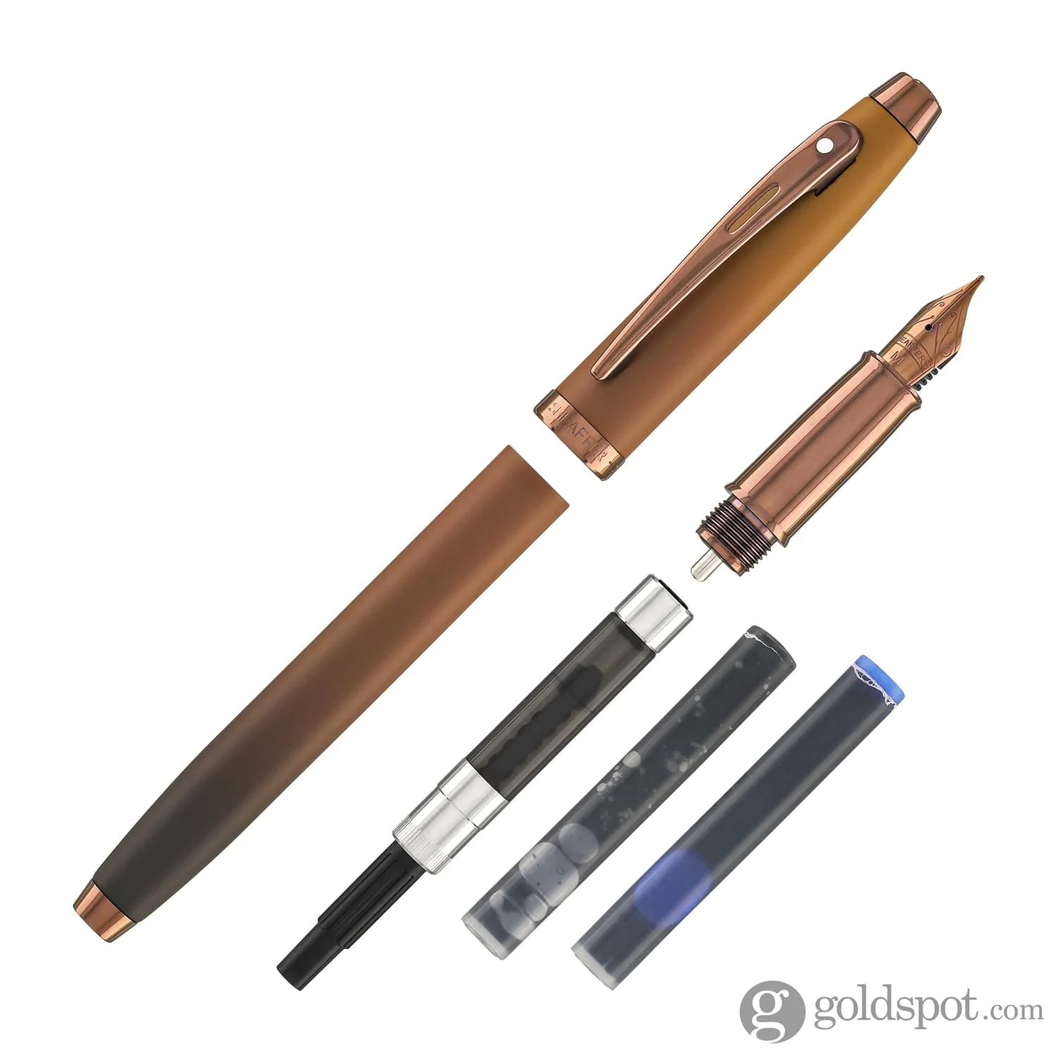 Sheaffer 100 Fountain Pen in Coffee Edition with PVD Rose Gold Trim