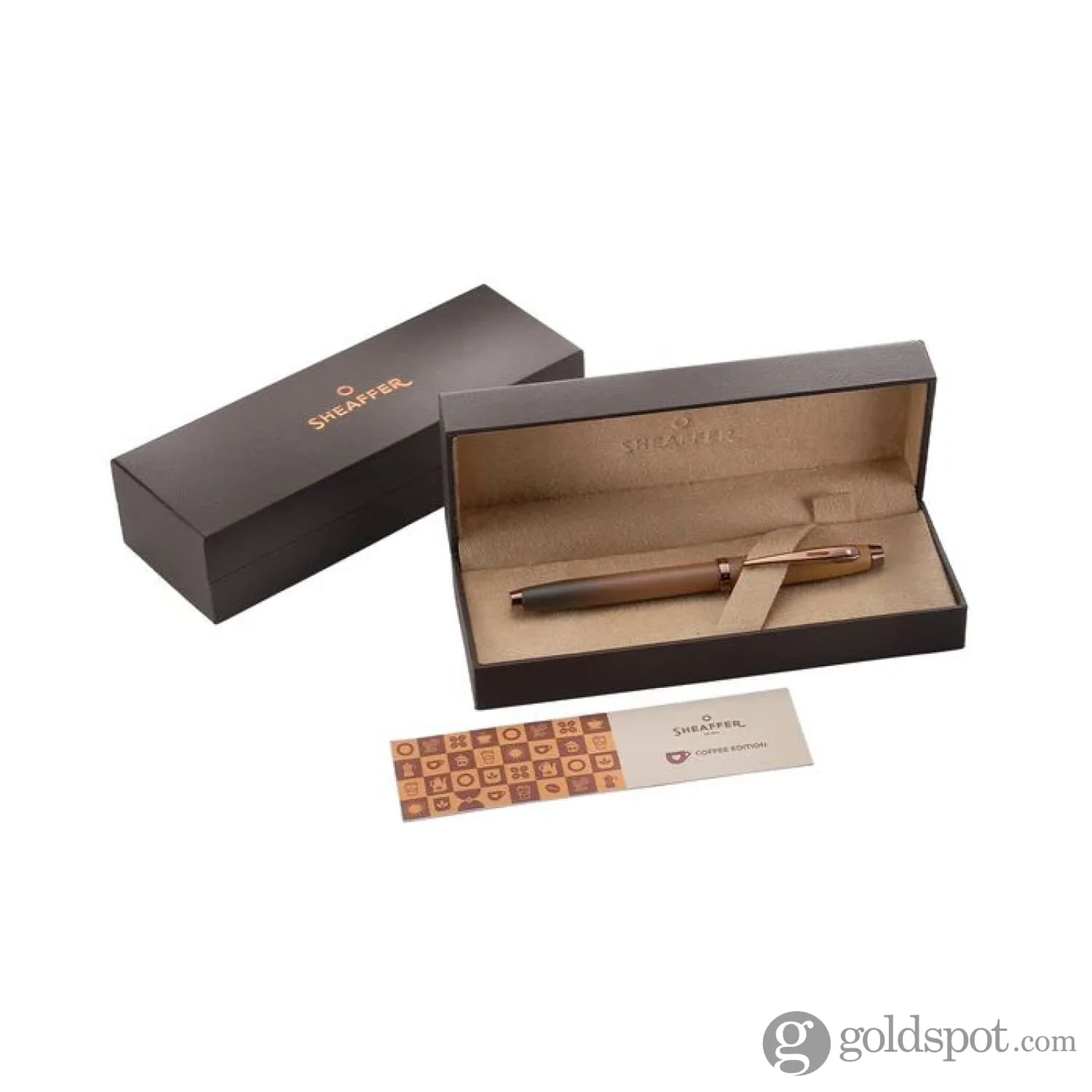 Sheaffer 100 Fountain Pen in Coffee Edition with PVD Rose Gold Trim