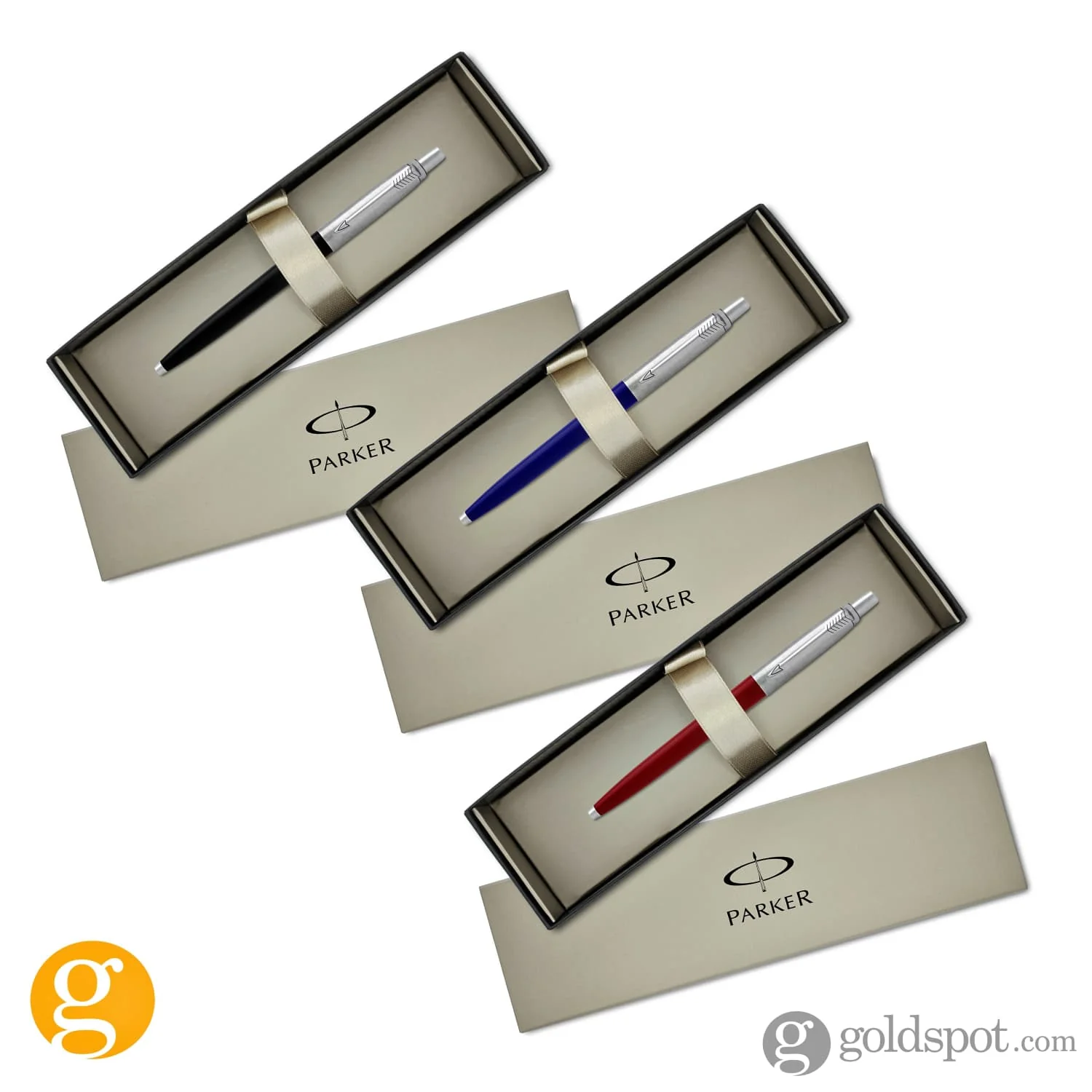 Parker Jotter Ballpoint Pen Variety Set in Red, Blue & Black