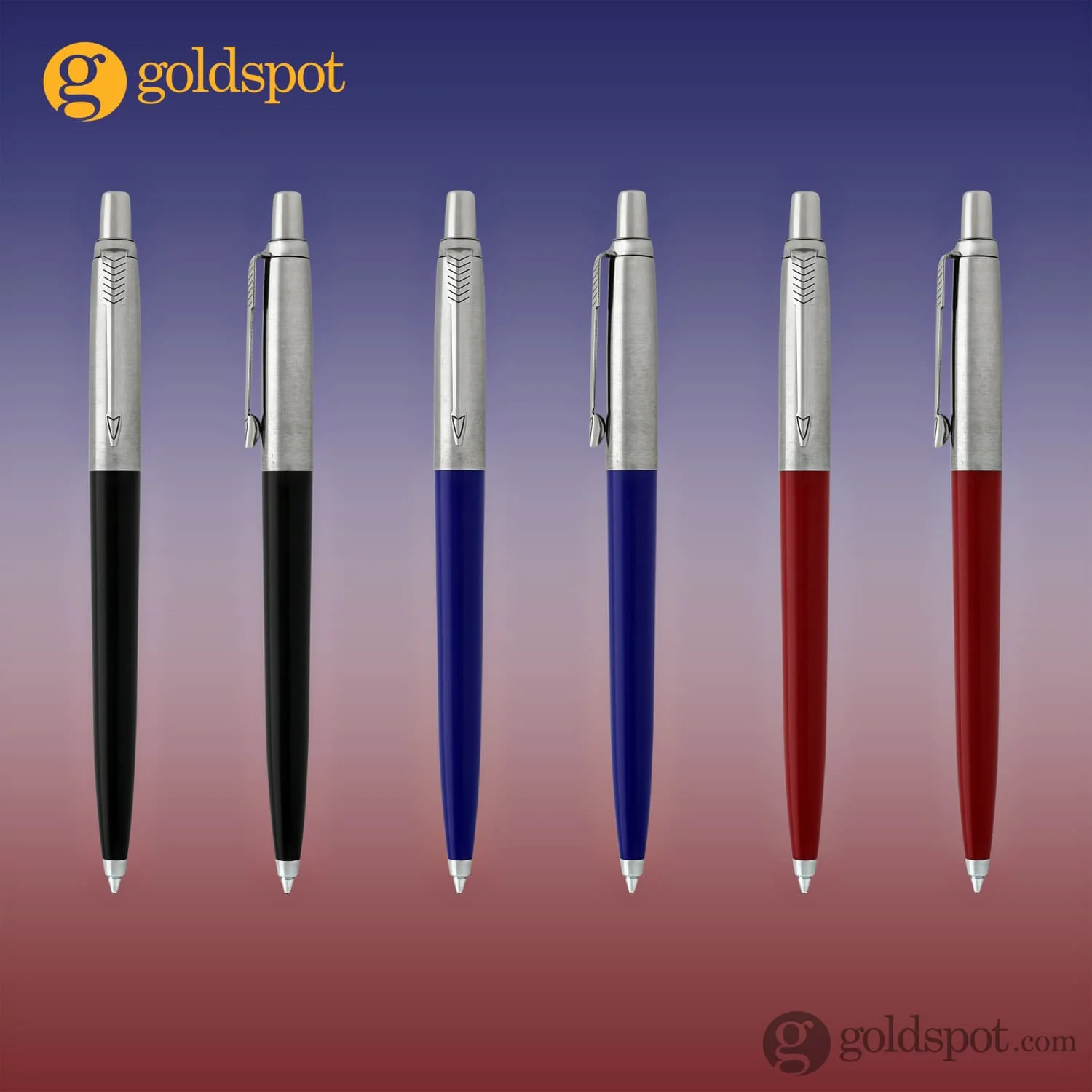 Parker Jotter Ballpoint Pen Variety Set in Red, Blue & Black