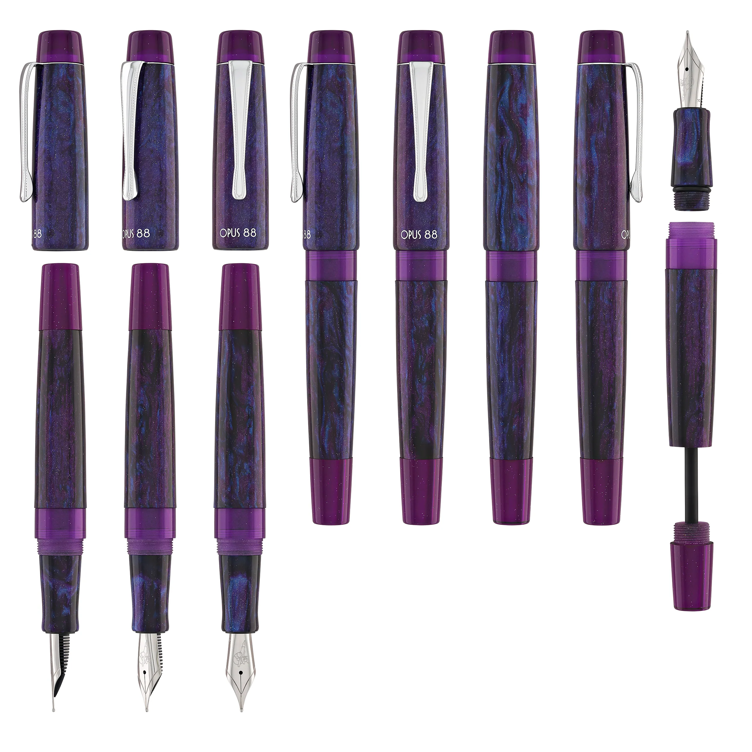 Opus 88 x Pendemic Minty Fountain Pen in Diamondcast