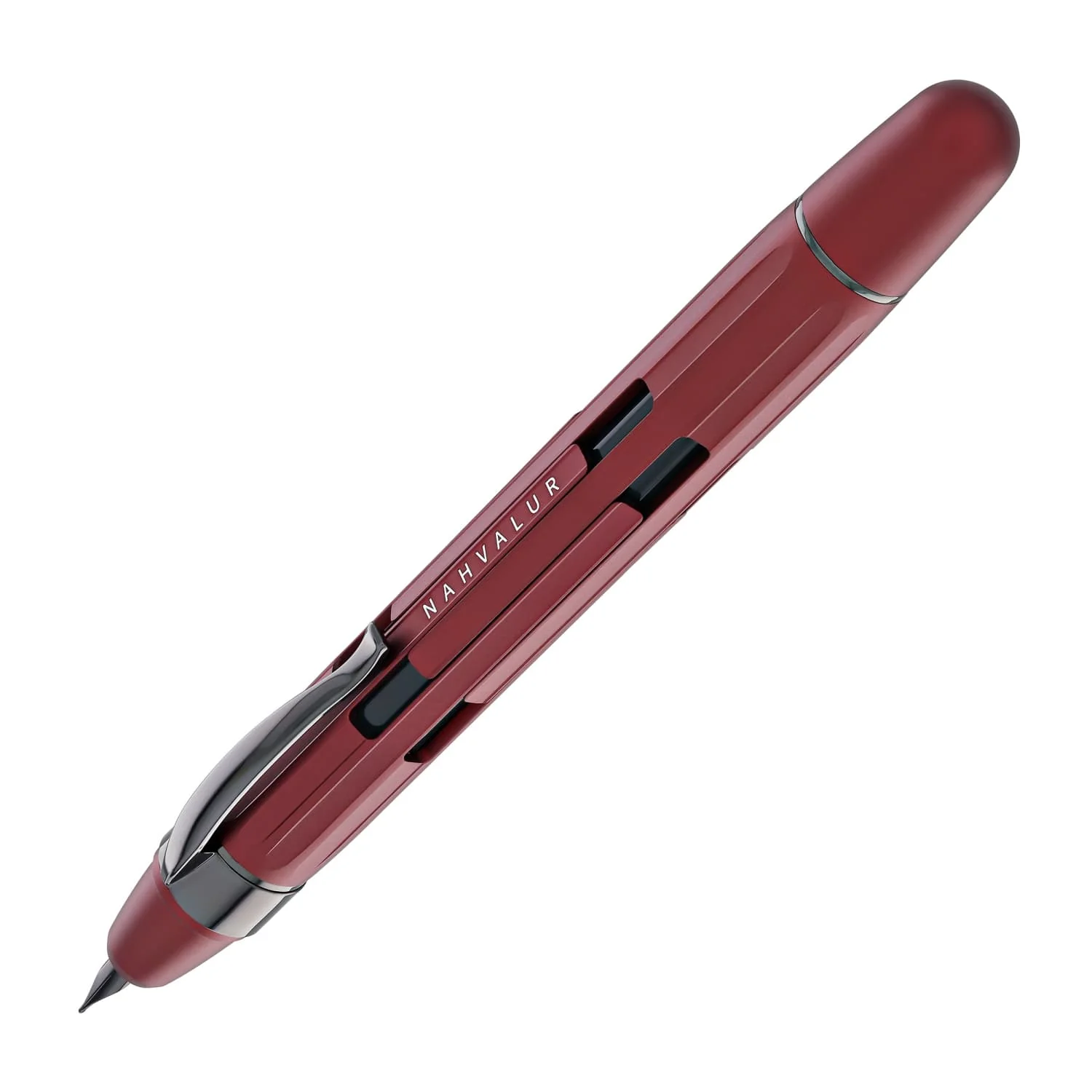 704-nahvalur-eclipse-retractable-fountain-pen-in-ruby-with-black-trim-1.webp Nahvalur Eclipse Retractable Fountain Pen in Ruby with Black Trim