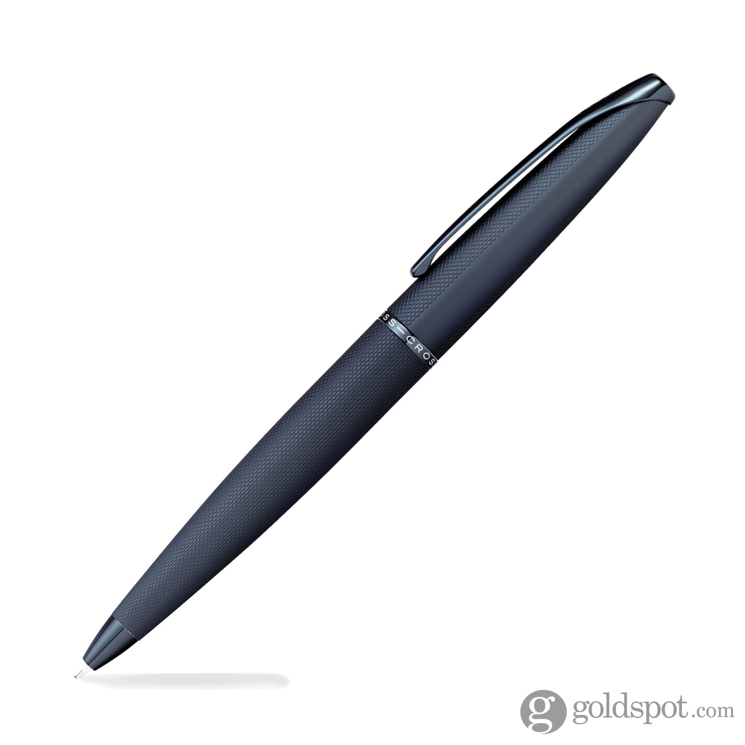 Cross ATX Ballpoint Pen in Sandblasted Dark Blue PVD with Etched Diamond Pattern