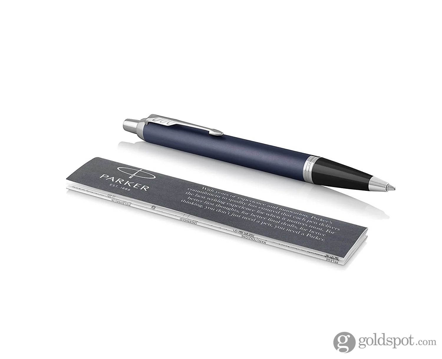 7133-parker-im-ballpoint-pen-in-blue-with-chrome-trim-2.webp Parker IM Ballpoint Pen in Blue with Chrome Trim