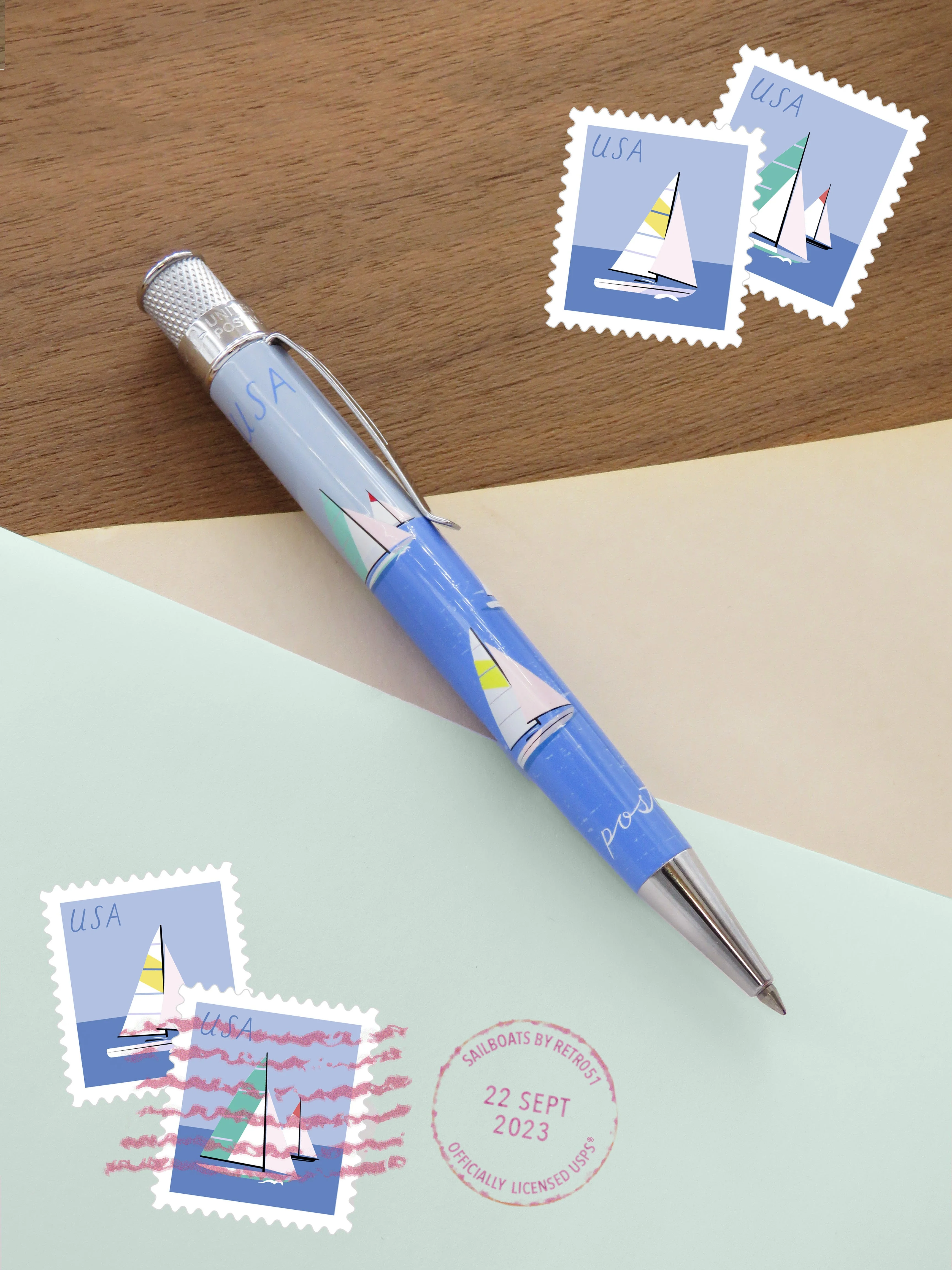 Retro 51 Tornado Rollerball Pen in USPS Sailboats