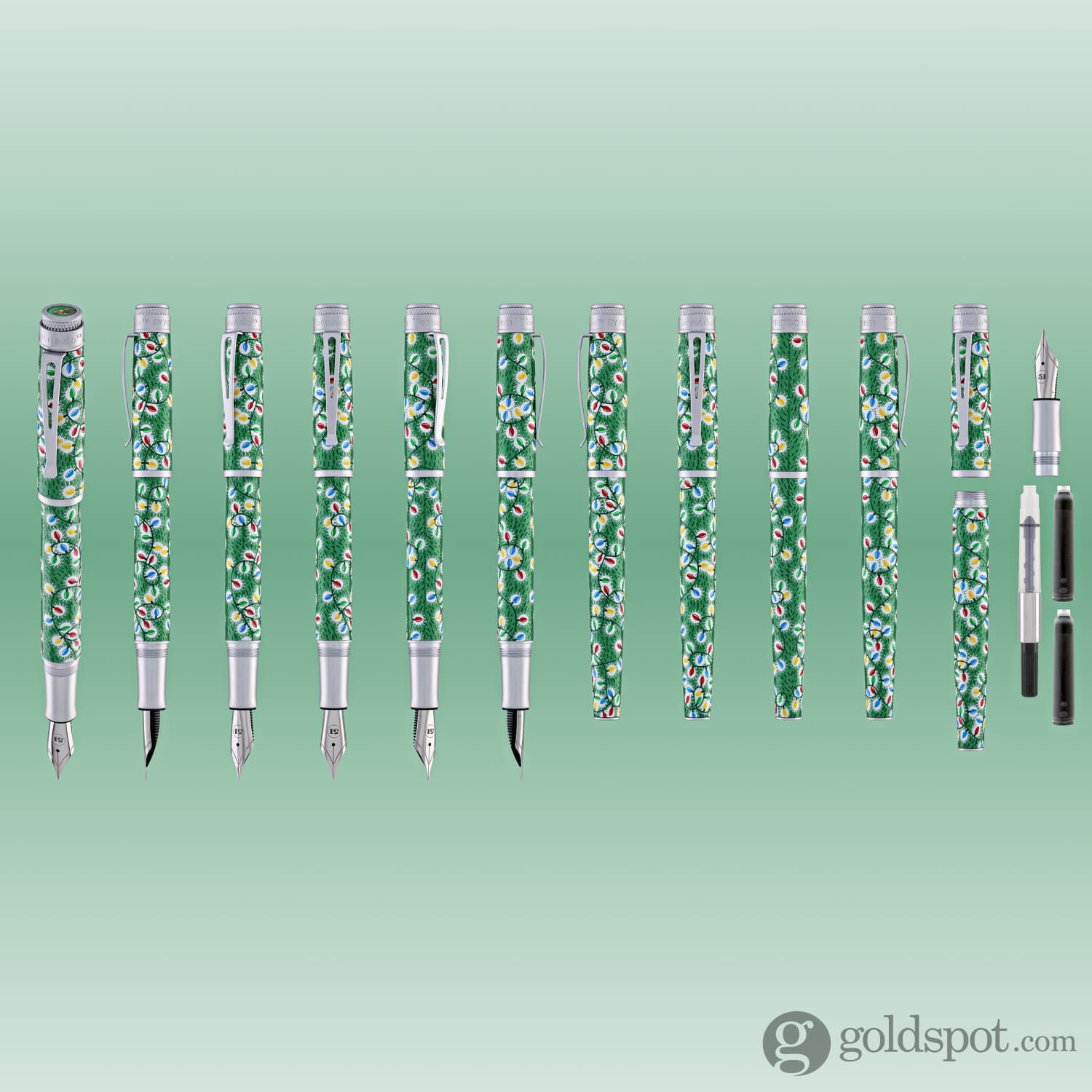 7200-retro-51-goldspot-exclusive-tornado-fountain-pen-in-sparky-christmas-lights-8.jpg Retro 51 Goldspot Exclusive Tornado Fountain Pen in Sparky Christmas Lights