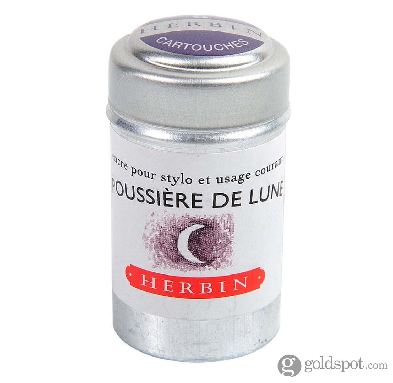 J. Herbin Poussière de Lune (Moondust Purple) Bottled Fountain Pen Ink and Cartidges