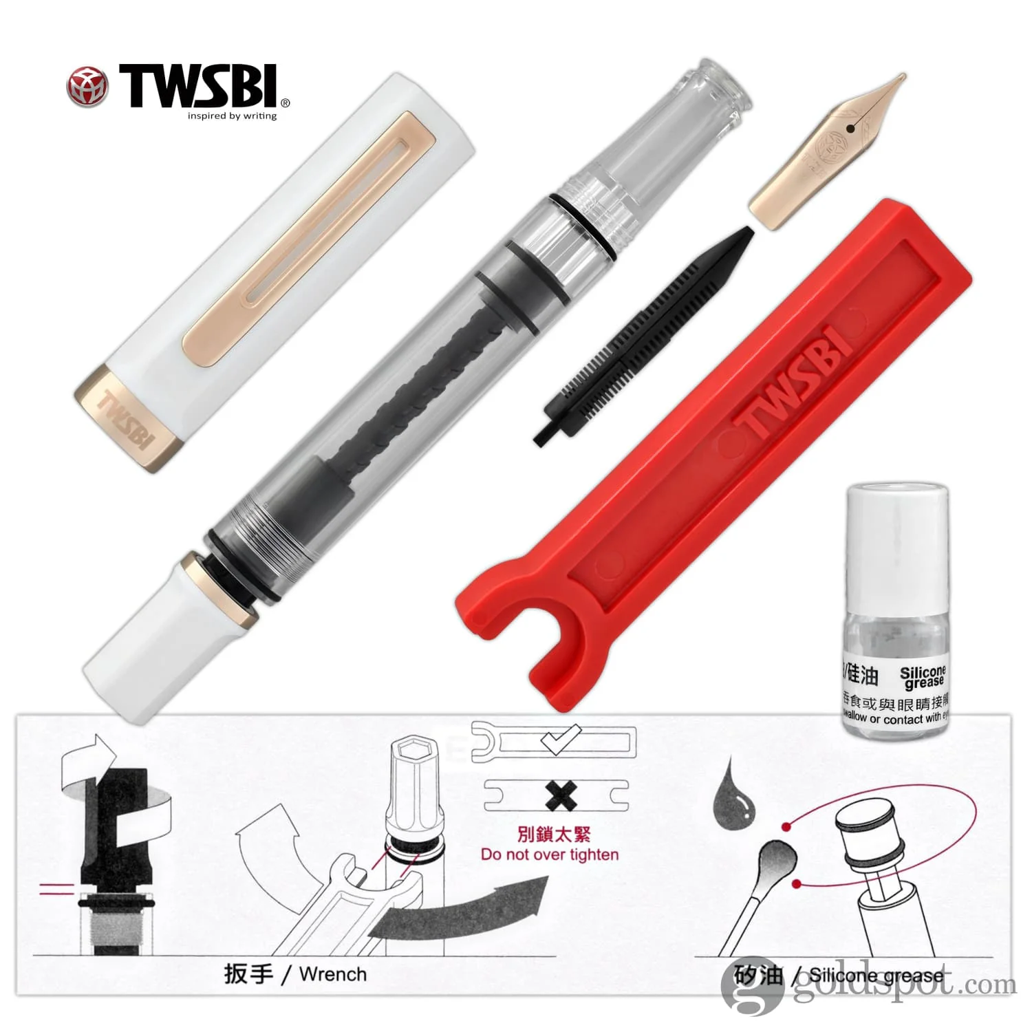 7373-twsbi-eco-fountain-pen-in-white-rose-gold-7.webp TWSBI Eco Fountain Pen in White Rose Gold