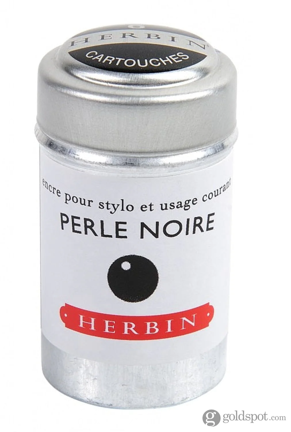 J. Herbin Perle Noire (Black Pearl) Bottled Fountain Pen Ink and Cartidges