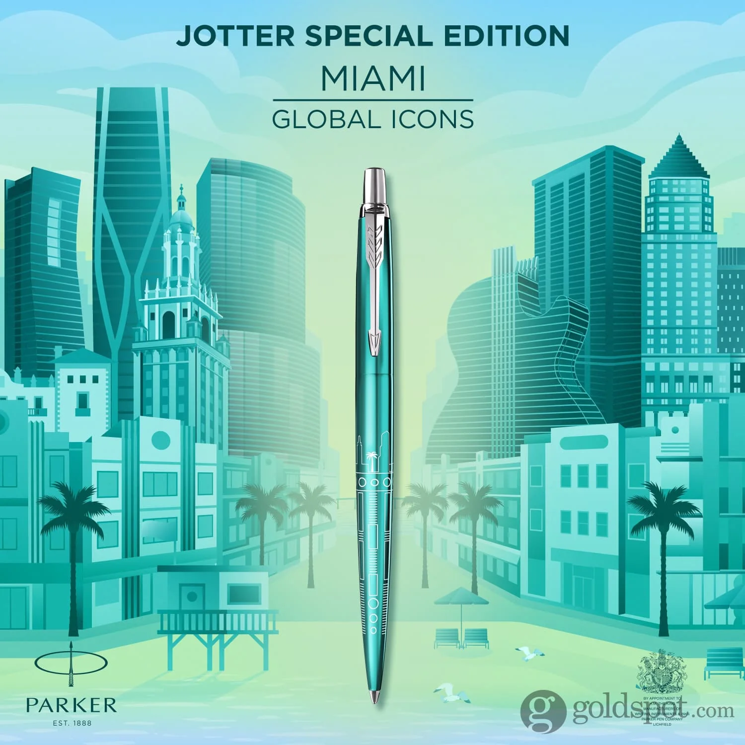 Parker Jotter Special Edition Miami Ballpoint Pen in Turquoise