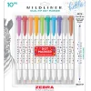 Zebra Mildliner Dual-Tip Dot Marker in Assorted Colors - Pack of 10