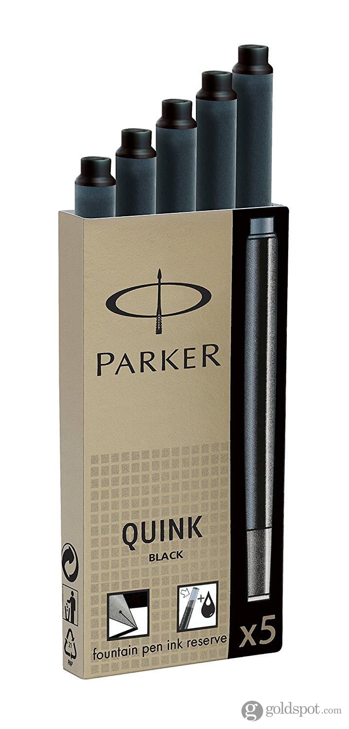 Parker Quink Ink Cartridges in Permanent Black - 5 Pack - 30110