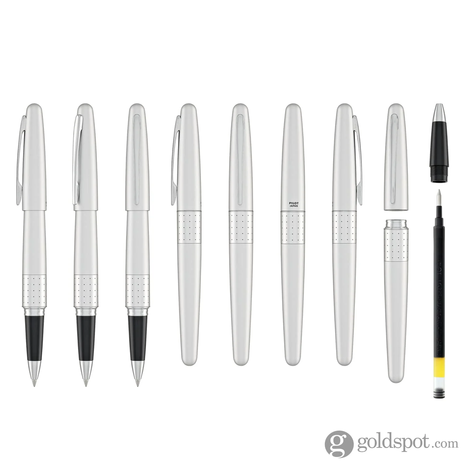 Pilot Metropolitan Rollerball Pen in Silver with Dot Design
