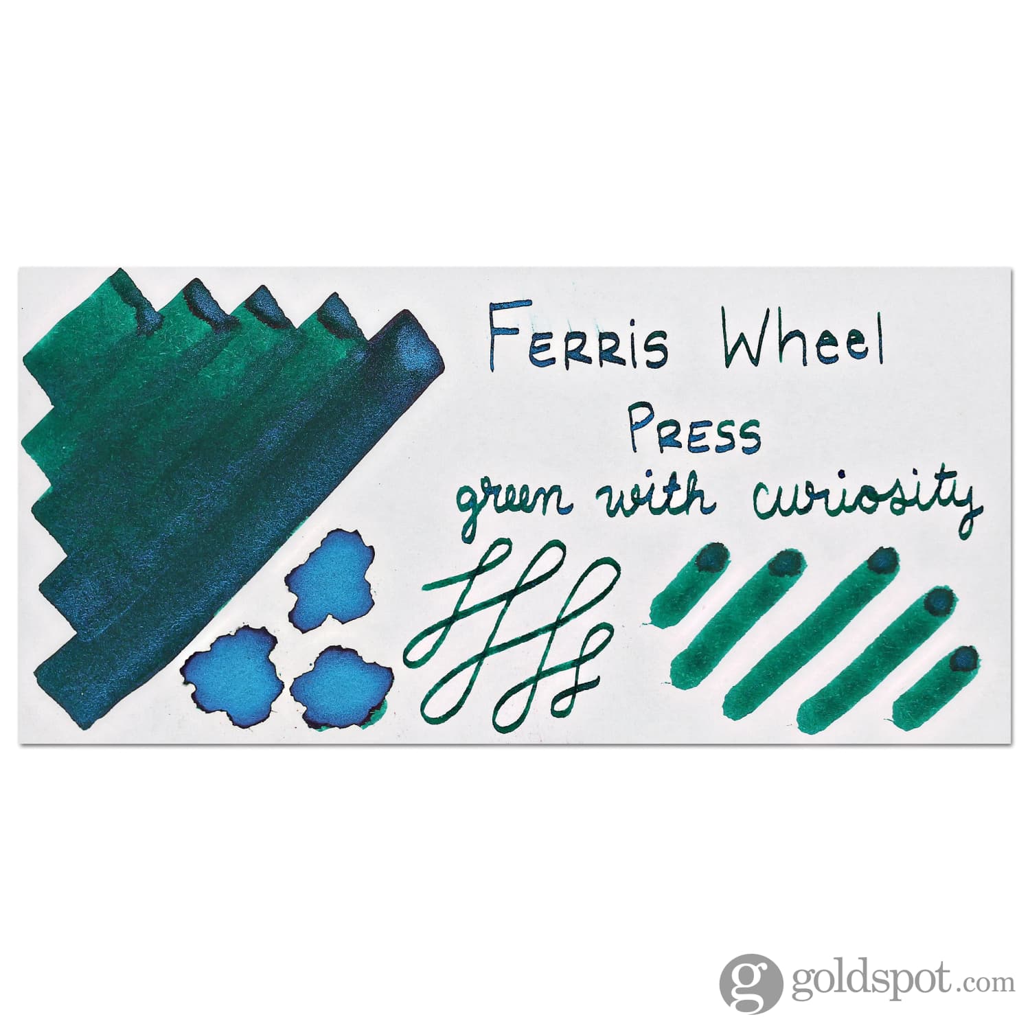 Ferris Wheel Press Bottled Ink in Green with Curiosity - 20 mL