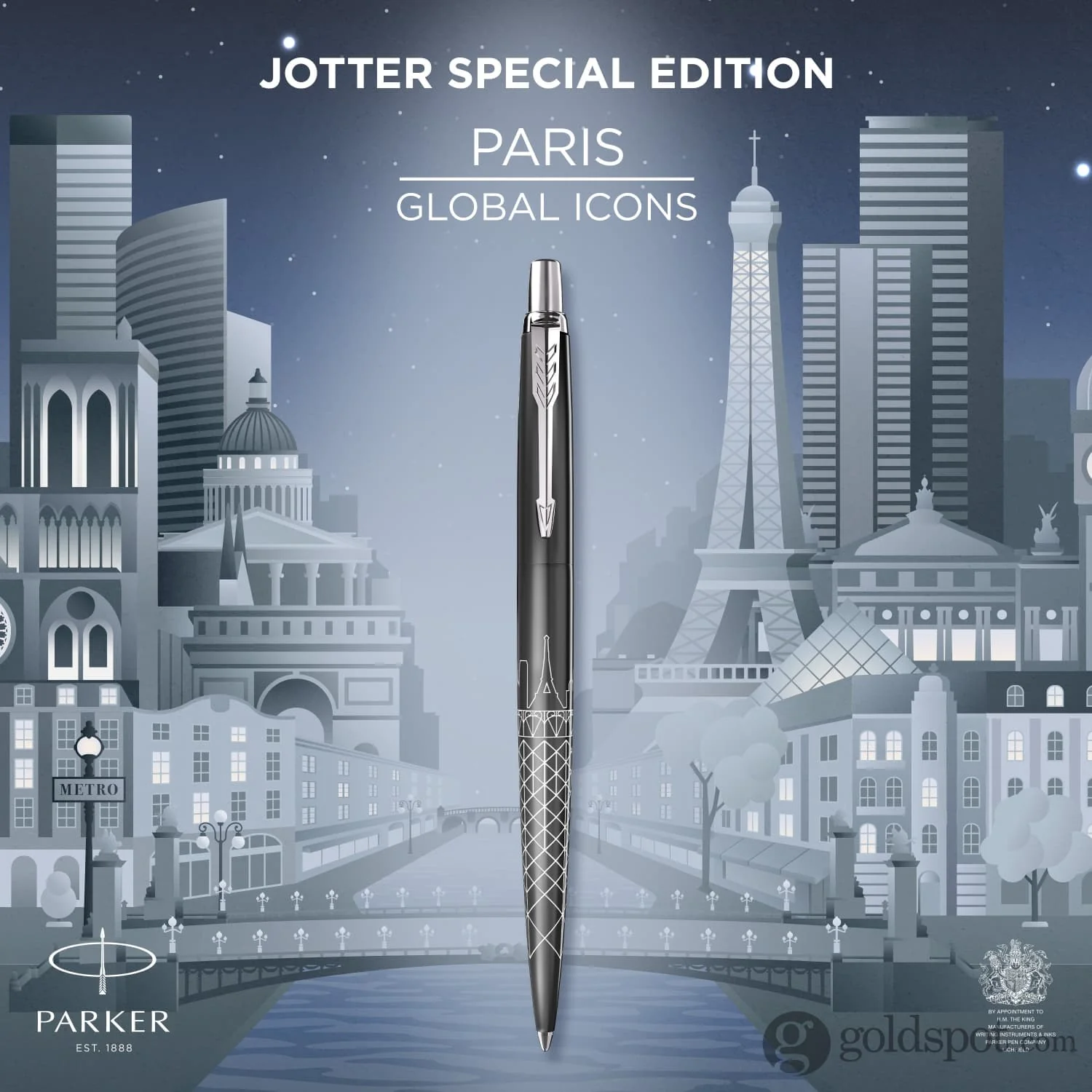 Parker Jotter Special Edition Paris Ballpoint Pen in Grey