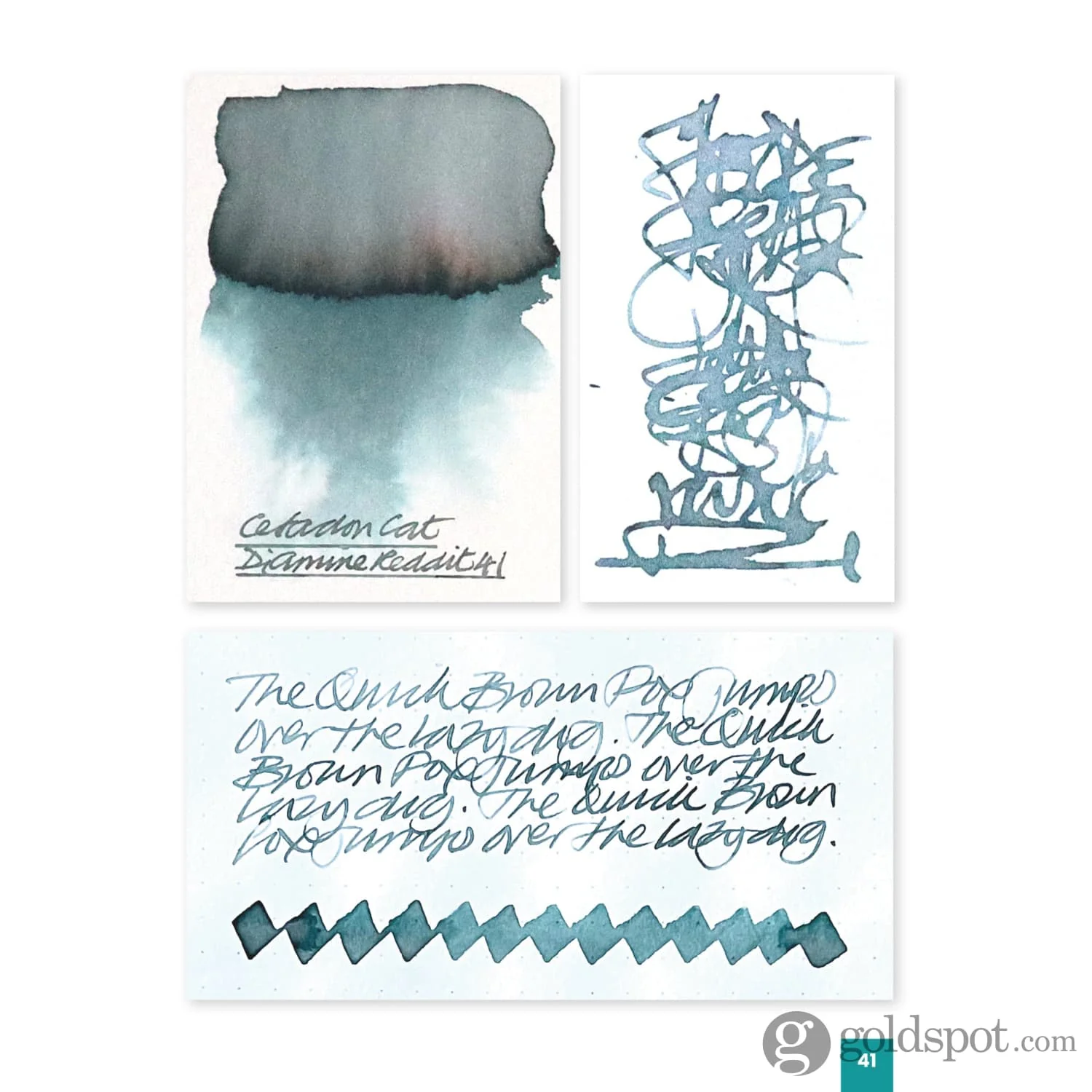Diamine Classic Bottled Ink in Celadon Cat