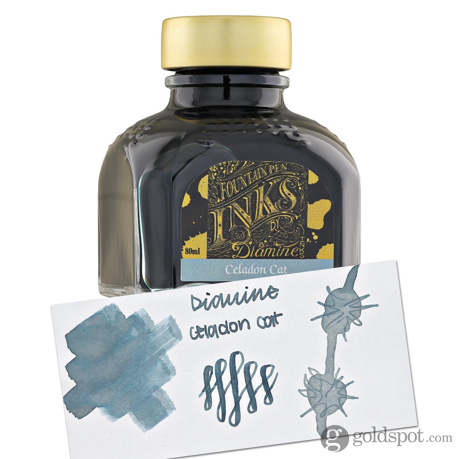 Diamine Classic Bottled Ink in Celadon Cat
