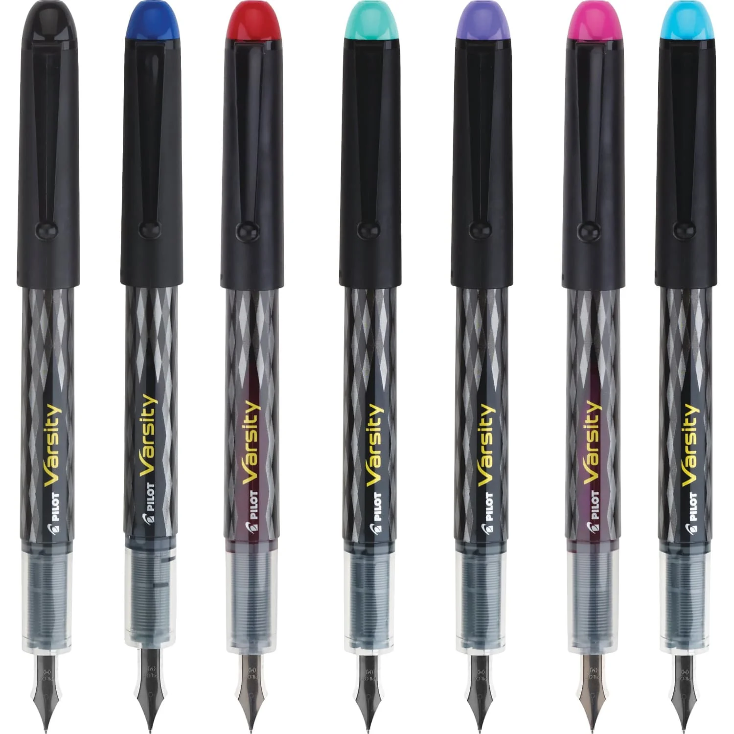 7624-pilot-varsity-disposable-fountain-pen-in-black-with-assorted-ink-colors-medium-point-pack-of-7-1.webp Pilot Varsity Disposable Fountain Pen in Black with Assorted Ink Colors - Medium Point - Pack of 7
