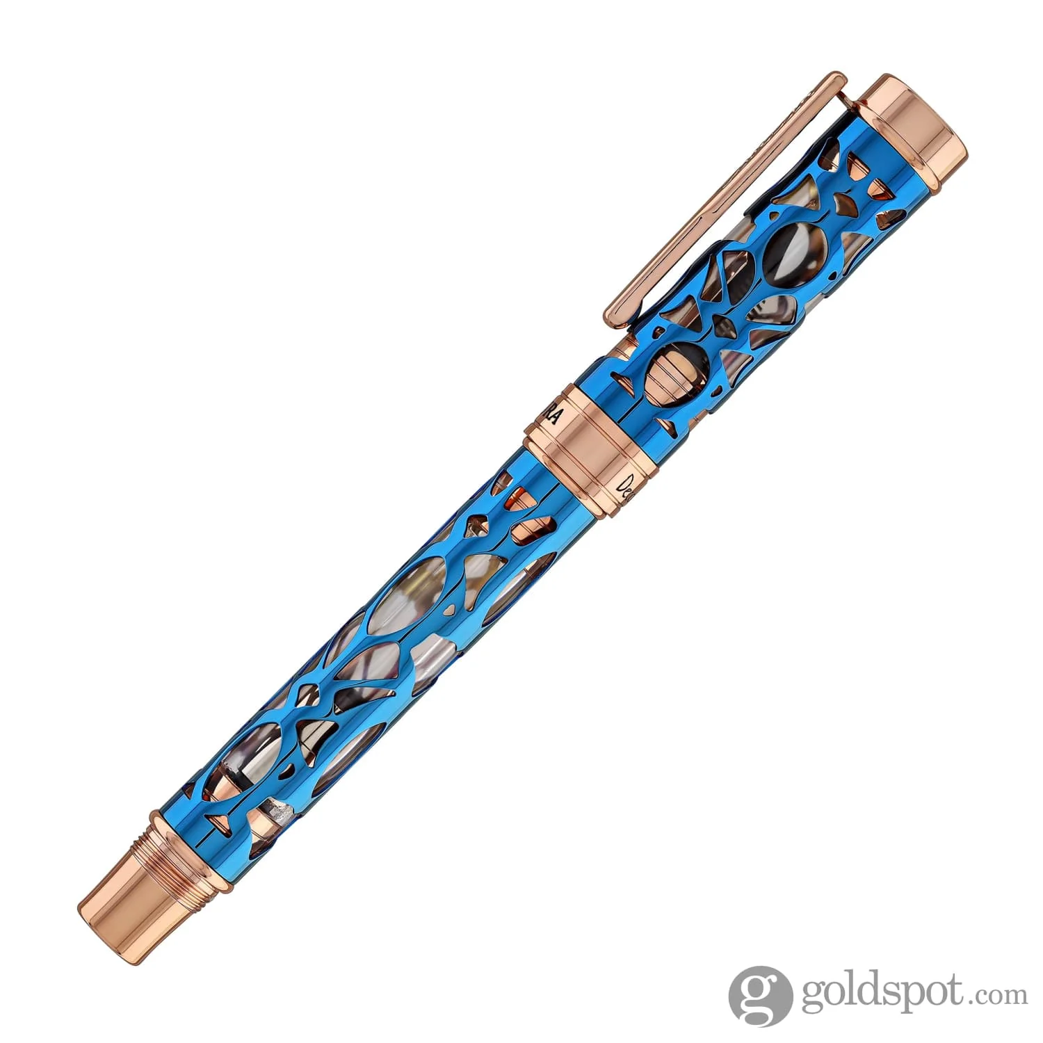 Conklin Endura Deco Crest Fountain Pen in Demo Blue with Rosegold Trim