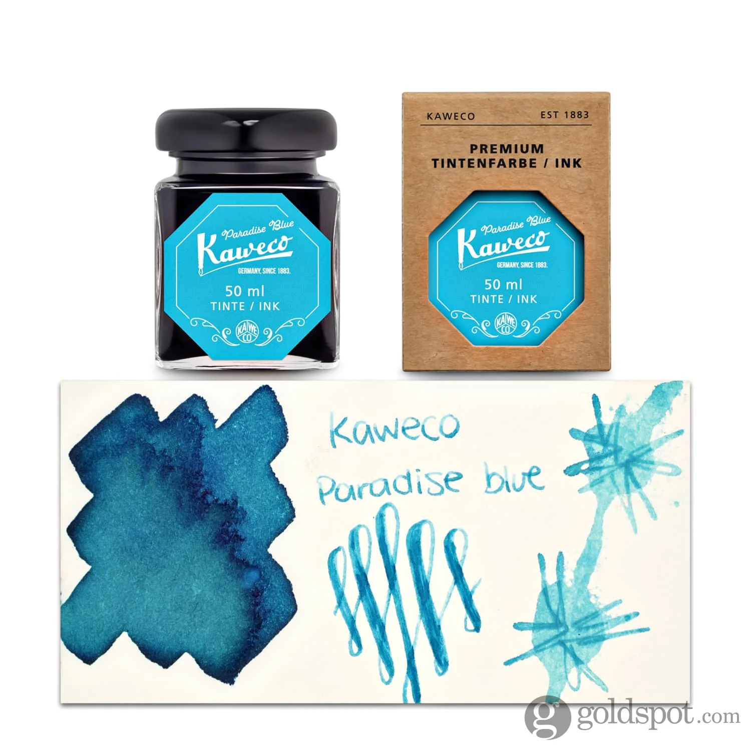 7740-kaweco-bottled-ink-and-cartridges-in-paradise-blue-turquoise-4.webp Kaweco Bottled Ink and Cartridges in Paradise Blue (Turquoise)