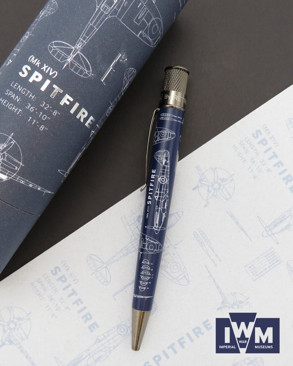 7773-retro-51-tornado-imperial-war-museums-rollerball-pen-in-spitfire-blueprint-1.jpg Retro 51 Tornado Imperial War Museums Rollerball Pen in Spitfire Blueprint