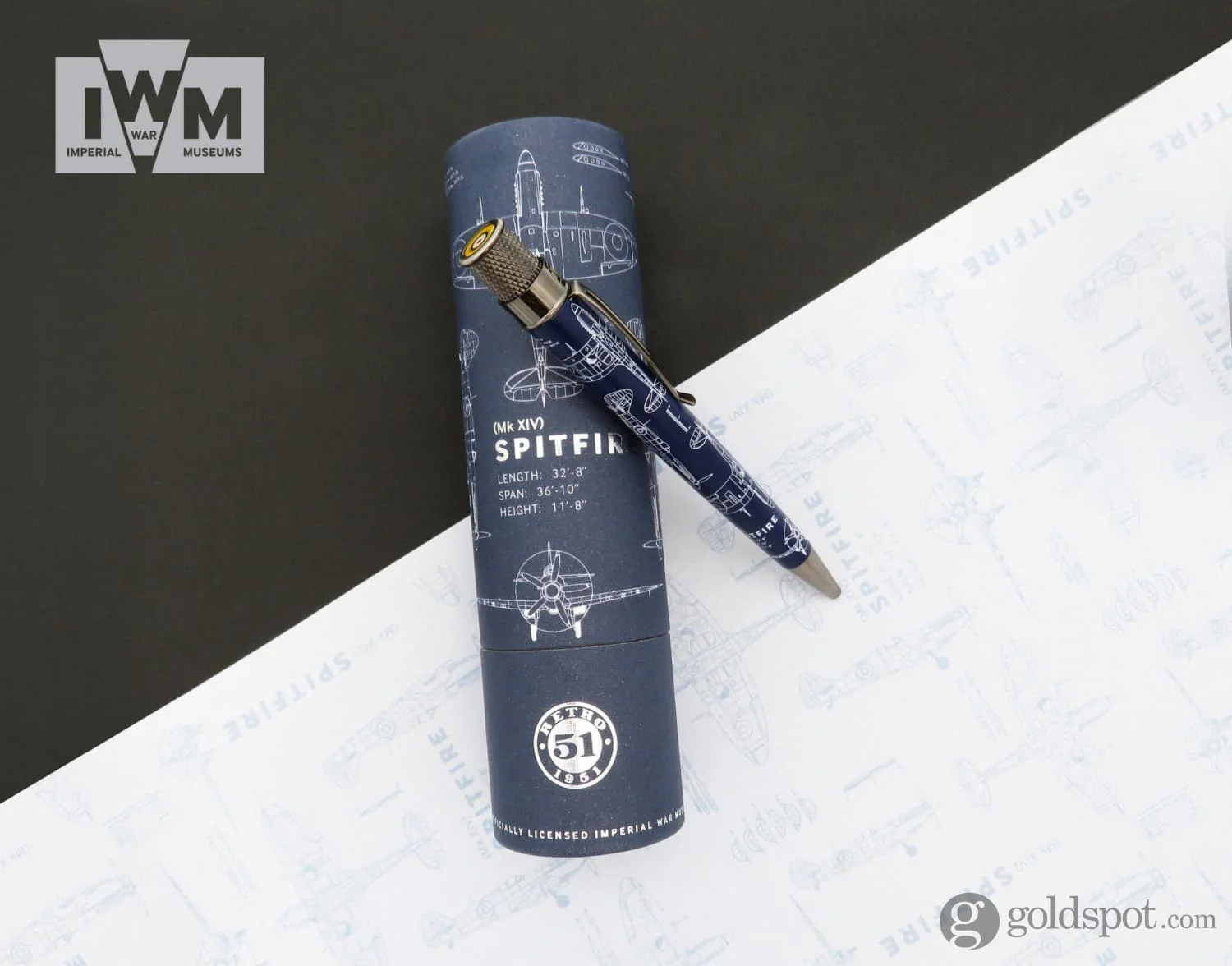 7773-retro-51-tornado-imperial-war-museums-rollerball-pen-in-spitfire-blueprint-3.webp Retro 51 Tornado Imperial War Museums Rollerball Pen in Spitfire Blueprint