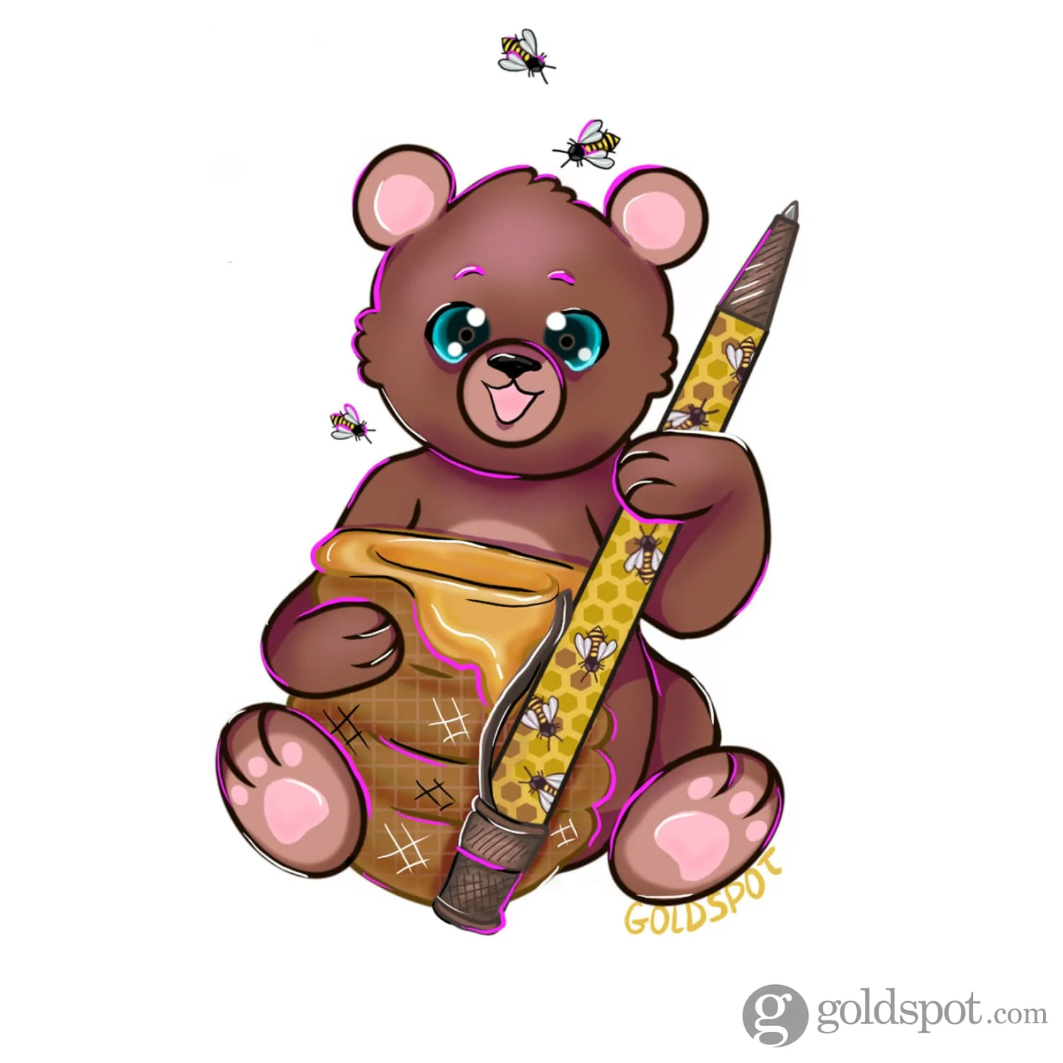 7852-buzzy-the-honey-bear-glitter-sticker-2.webp Buzzy the Honey Bear Glitter Sticker