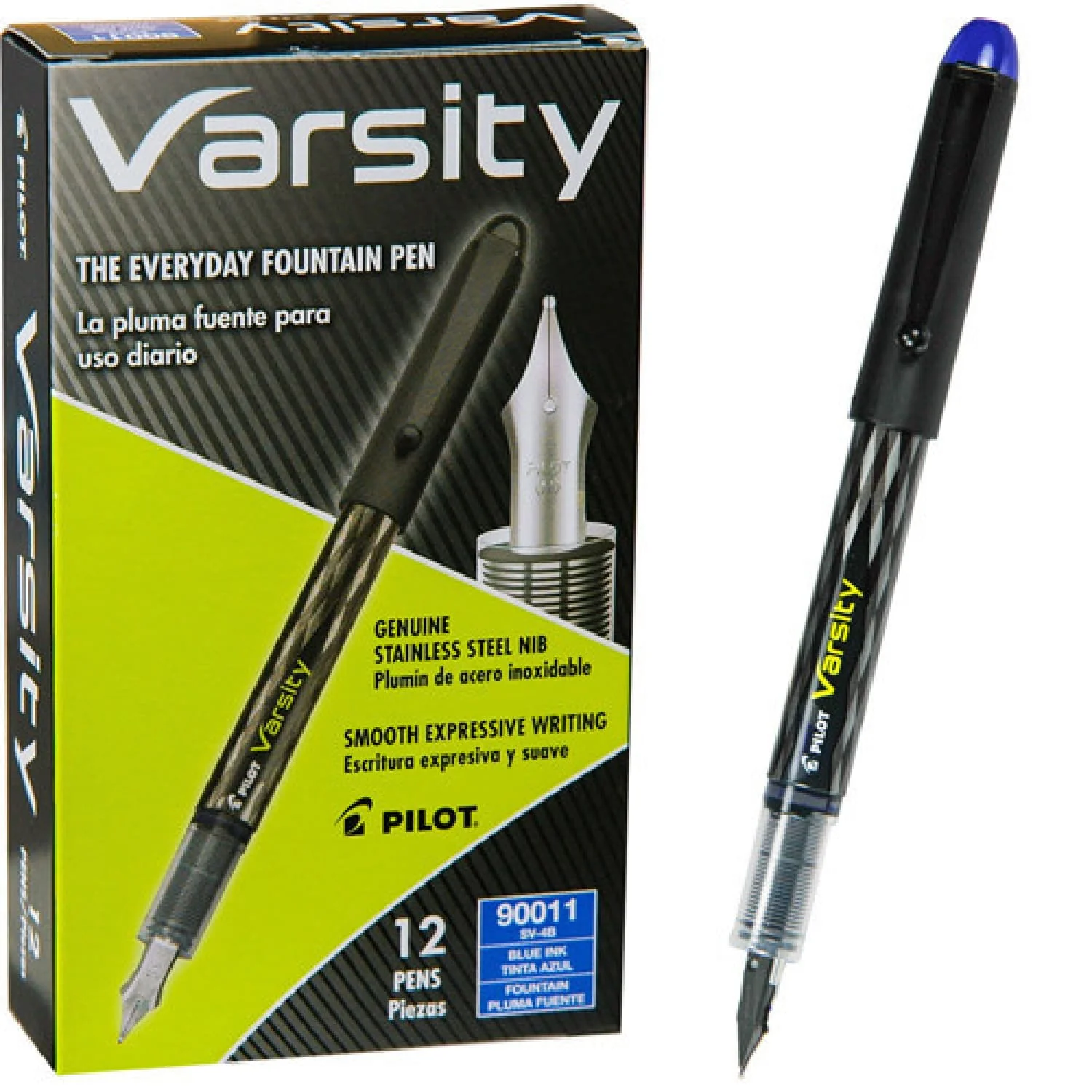 7880-pilot-varsity-disposable-fountain-pen-in-black-with-blue-ink-pack-of-12-1.webp Pilot Varsity Disposable Fountain Pen in Black with Blue Ink - Pack of 12